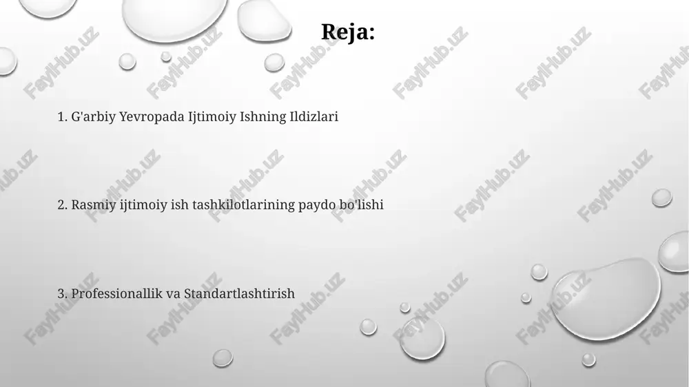 ika qoidalari va ixtisoslashgan ta'lim bilan rasmiylashtirilgan amaliyotga aylandi. ijtimoiy ish muassasalarining ko'tarilishi ijtimoiy ishning kasb sifatida rivojlanishi sekulyar gumanizmning o'sishi, ijtimoiy islohot harakatlari va ijtimoiy fanlarning paydo bo'lishi kabi omillar tomonidan boshqarildi. g'arbiy yevropada ijtimoiy ishni rivojlantirishdagi muhim shaxslar orasida florence nightingale, jane addams va fridrix nitsshe bor. g'arbiy yevropada ijtimoiy xizmat muassasalari o'sishi sanoat inqilobi va qashshoqlik hamda ijtimoiy muammolarni hal qilish zarurati bilan bog'liq edi. zamonaviy muammolar va kelajak yo'nalishlari kassiylik identifikatsiyasi va mustaqillik, ko'p tarmoqli hamkorlik va siyosatga ta'sir o'tkazishda ijtimoiy xizmatlarga talabning ortishi, chegaralangan resurslar va kadrlar yetishmasligi. tez o'zgarib borayotgan jamiyat ehtiyojlari, shu jumladan, migratsiya, qariyb borayotgan aholisi va raqamlilashuv. g'arbiy yevropada ijtimoiy ishning ildizlari ijtimoiy farovonlik tizimlari va siyosati: ijtimoiy ishning rivojlanishi ijtimoiy farovonlik tizimlari va ijtimoiy siyosatning o'sishi bilan chambarchas bog'liq bo'lib, ijtimoiy muammolarga javob berish va ijtimoiy adolatni himoya qilishni shakllantirdi. ijtimoiy ishning rasmiylashuvi va professionalligi: xix asrning oxirgi va xx …
