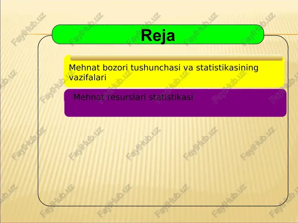 i va iqtisodiy faol bo’lmagan aholiga bo’linadi. iqtisodiy faol aholi – mehnat faoliyatining daromad keltiruvchi har qanday turi bilan shug’ullanuvchi shaxslar, shuningdek ishga joylashtirishga muhtoj ish bilan ta’minlanmagan aholi. iqtisodiy faol aholi shuningdek qurolli kuchlarda xizmatni o’tayotgan shaxslarni ham qamrab oladi. mehnat bilan bandlar soni, ya’ni bir bir mehnat turi bilan shug’ullanuvchilar soni, iqtisodiyotning real va norasmiy sektorida ishlovchilar va migrant mehnatchilar soni yig’indisidan tashkil topadi va quyidagi formula orqa aniqlanadi bu erda: ish bilan band bo’lganlarga: a)yollanib ishlayotganlar, shu jumladan ishlarni to’liq bo’lmagan ish vaqti maboynida yoki uyda ish xaqi olib bajarayotgan, shuningdek xaq to’lanadigan boshqa ishga, shu jumladan vaqtinchalik ishga ega bo’lgan fuqarolar; b)kassalik, ta’til, qayta tayyorgarlik, malaka oshirish, shuningdek qonun hujjatlariga muvafiq vaqtinchalik ishda bo’lmagan xodimlar uchun ish joyi saqlanib qoladigan, vaqtinchalik bo’lmagan fuqarolar; ishga joylashtirishga muhtoj mehnat bilan band bo’lmagan aholi (ishsizlar)–qonun hujjatlariga muvofiq rasman ishsiz sifatida ro’yxatdan o’tkazilgan shaxslar, shuningdek xaq to’lanadigan ishga yoki daromad …