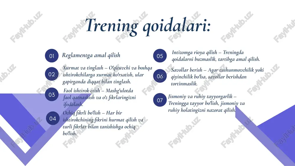 vflar 2022-yil 3-fevraldagi f-22-son farmoyishida “umumiy o‘rta ta’lim muassasalari direktorlari, pedagog kadrlar, o‘quvchilarning ota-onalari, malakali mutaxassislar va xorijiy ekspertlarni jalb qilgan holda xalq ta’limi tizimini isloh qilish” o‘zbekiston respublikasining "ta’lim to‘g‘risida"gi qonuni, 10-bob. ta’lim sohasidagi xalqaro hamkorlik, 67-modda. ta’lim tashkilotlarining xalqaro hamkorligi 2020 yil 23 sentyabr 2020-yil 6-noyabrdagi pf-6108-son farmonida “umumta’lim muassasalarining raqobatbardoshligini ta’minlash, ularning ko‘rsatkichlarini yuqori bosqichga olib chiqish” me’yoriy asoslar 2 2023 yil 21 dekabr, pf-209-son mahalla institutining jamiyatdagi rolini tubdan oshirish va uning aholi muammolarini hal etishda birinchi bo‘gin sifatida ishlashini ta’minlashga qaratilgan chora-tadbirlar to‘g‘risida 8 bu tashkilotlar bilan samarali hamkorlik qilish maktabning rivojlanishiga, o‘quvchilar uchun yangi imkoniyatlar yaratishga va ta’lim sifatini oshirishga yordam beradi davlat tashkilotlari: maktabgacha va maktab ta’limi bo‘limlari: o‘quv dasturlarini ishlab chiqish, pedagoglar malakasini oshirish. ichki ishlar bo‘limlari: bolalar xavfsizligi va huquq-tartibot masalalari. sog‘liqni saqlash tashkilotlari: sog‘lom turmush tarzini targ‘ib qilish, tibbiy ko‘riklar. madaniyat va sport bo‘limlari: madaniy tadbirlar va sport musobaqalari tashkil …