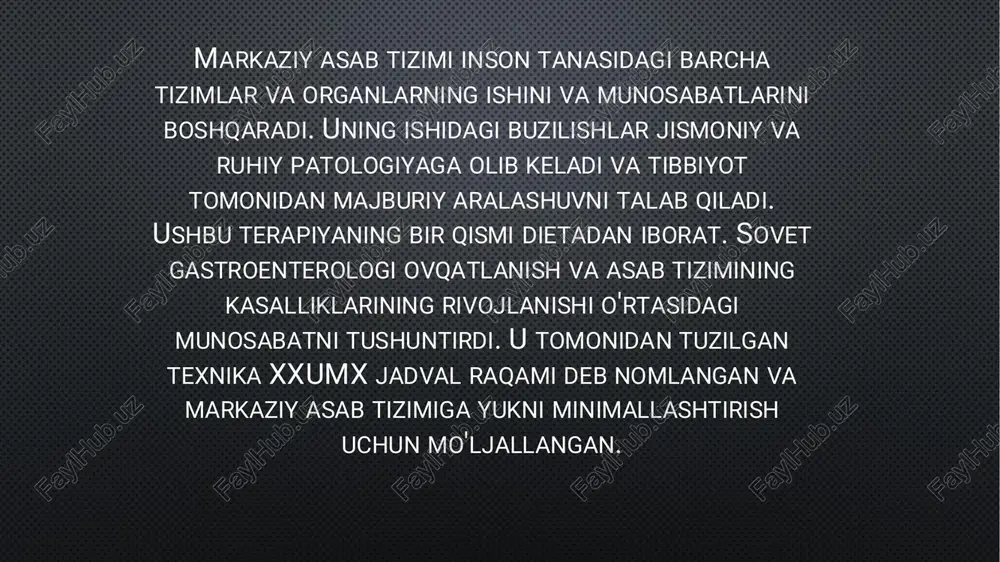 ni bezovta qiladigan yoki hech qanday foyda keltirmaydigan ovqatlarni yo'q qiladi. o'n ikkinchi stol uchun quyidagilar taqiqlanadi: • issiq ziravorlar va ziravorlar; • xantal, horseradish, tabasko, issiq ketchup; • yangi pishiriqlar, puff pasta; • qovurilgan tuxum va qattiq qaynatilgan; • shirin va nordon pishloqlar va ichimliklar: feta pishloq, yogurt; • sarimsoq va piyoz, turp, turp, bodring; • ismaloq, otquloq, reyhan; • kakao, qora qahva, spirtli ichimliklar, kuchli choy, shirin soda; • tuzlangan baliq, ikra; • shokolad va u bilan mahsulotlar; • konservalar, dudlangan go'sht; • marinadlar, tuzlangan bodring, fermentlangan ovqatlar. https://uz.healthy-food-near-me.com/therapeutic-diet-12/ https://uz.healthy-food-near-me.com/therapeutic-diet-12/ • diet varianti №1 • nonushta: qovurilgan go'shtli bug'doy donasi, sabzavotli salat, ohak qaynatmasi. • snack: pechene, bir stakan sut. • tushlik: kartoshka va tomat pastasi bilan karam sho'rva, non. • snack: yangi ko'k bilan tabiiy yogurt. • kechki ovqat: qovurilgan yashil loviya, bir tilim qattiq pishloq, romashka bulyoni. • diet varianti №2 • nonushta: kartoshka pyuresi, bug'li …