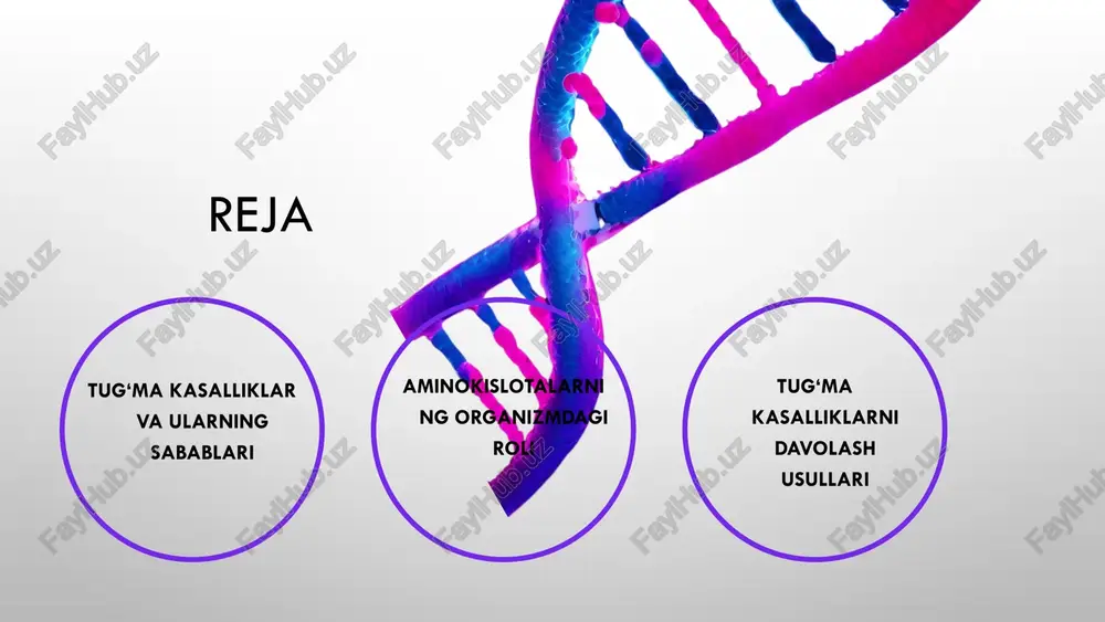 stonda 1000 tug'ilishdan 1-3 ta bolada konjenital metabolik kasalliklar aniqlanadi. ushbu kasalliklar ko'pincha o'zaro ta'sir etuvchi genetik va ekologik omillar natijasida yuzaga keladi. kasalliklarning tarqalishidagi hududiy farqlarni hisobga olish zarur, chunki ayrim mintaqalarda o'ziga xos xususiyatlar mavjud. kasalliklarni oldini olish uchun kengaytirilgan skrining dasturlarini joriy etish va ota-onalarni xabardor qilish muhimdir. davlat va xususiy sektor birgalikda ishlash orqali bu masalalarga e'tibor qaratishi kerak. photo by national cancer institute on unsplash aminokislotalarning organizmdagi roli aminokislotalar: biologik vazifalari va ahamiyati aminokislotalar organizmda oqsillarning asosiy qurilish bloklari sifatida muhim rol o'ynaydi. ular hujayralar, to'qimalar va organlar uchun zarur bo'lib, organizmning normal funksiyalarini ta'minlaydi. aminokislotalarning organizmda qanday ishlatilishi organizmda aminokislotalar oqsillarning sintezi, energiya ishlab chiqarish va boshqa biologik jarayonlarda ishlatiladi. ular mushaklarning tiklanishi va o'sishida ahamiyatlidir. aminokislotalar va ozuqa moddalari o'rtasidagi bog'lanish aminokislotalar organizm uchun muhim ozuqa moddalari sifatida karbongidratlar va yog'lar bilan birga energiya manbai hisoblanadi. ular sog'liqni saqlash va immunitetni mustahkamlashda muhim …