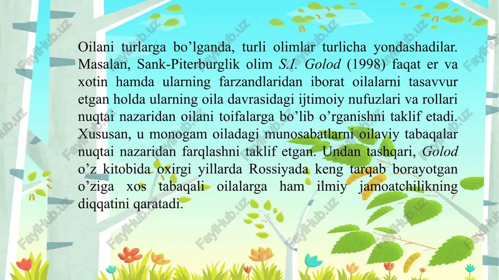 n, shu bois ham oila byudjetining asosiy qismi uni ta’minlash, unga zarur ta’lim va tarbiyani berish, g’amxo’rlik qilishga sarflanadi. bolalar bilan bog’liq ehtiyojlarning o’sib borishi oqibatida mamlakatda ham bolalar ta’minoti, ularning ozuqasi, kiyim-kechagi, o’yinchoqlar, bolalarning madaniy-ma’rifiy maskanlarini rivojlantirishga ixtisoslashgan sanoat korxonalari ko’payadi, rivojlanadi bolalar va yoshlarning turli ma’rifiy o’choqlarining kengayishi, yangi texnika va texnologiyalarning asosan bolalar manfaatiga bevosita bog’lanishi, yoshlarning kasb ta’limini takomillashtirish ishlari, ular o’qishi va bilim olishi muddatlarining uzaytirilishi ularning mehnat sohasiga kechroq kirib borishiga olib keladi. ya’ni, ilgarigiga nisbatan bolalar kechroq mustaqil hayotga kirishadi. buning oqibatida nikoh yoshi ham tobora kattalashib boradi. kattalar tomonidan bolaga e’tiborning, shu bilan bir qatorda tashvishlarning ortishi, o’z navbatida bolalarning tug’ilish soni kamayishiga olib keladi. bolalar erka bo’lib, ular erkinligi ortib boradi, ota-onaning butun diqqat-e’tibori ularga qaratiladi. bu toifa oiladagi bola manfaati shu qadarki, ba’zan ona faqat bolani o’ylash, unga e’tibor qilishni afzal bilganidan, eridan ham voz kechishi holatlari ham kuzatiladi. bola …