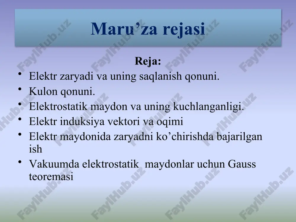 bo’ldi. 1845-yilda faradey magnit maydonida joylashgan modda orqali yorug’lik o’tganida shu yorug’lik tebranishlari tekisligining o’zgarishini kuzatdi. bu fakt yorug’lik va elektr o’rtasidagi bog’lanishdan dalolat beradi. faradey xix-asrning 30-50 yillaridayoq birinchi bo’lib elektr va magnit maydonlar tushunchasini kuzatdi. 1841-1842 yillarda e.x.lents va dj.djoul tokning issiqlik ta’siri qonunini aniqladilar. faradeyning tadqiqot ishlari bazasida toklar elektrotexnikasi rivojlandi, o’zgarmas va o’zgaruvchan tok generatorlari va dvigatellari yaratildi, elektroenergiyani uzoq masofalarga uzatish imkonini beruvchi qurilma transformatorlar paydo bo’ldi. 1853 yilda kel’vin (u.tomson) past chastotali elektromagnit tebranishlarini olishga muvaffaq bo’ldi va uning nazariyasini ishlab chiqdi. 1860-1865 yillarda dj.maksvell to’plangan barcha ilmiy materiallarni umumlashtirib, elektromagnit maydon nazariyasini yaratdi, elektromagnit to’lqinlar mavjudligini bashorat qildi, yorug’likning elektromagnit tabiatga ega ekanligini tasdiqladi (1873y.) va yorug’lik bosimini nazariy hisobladi. 1887-1888 yillarda g.gerts tajribada uzun elektromagnit to’lqinlarni oldi. p.n.lebedov yorug’likning qattiq jism va zaryadga ko’rsatadigan bosimni tajribada bevosita o’lchab, maksvellning hisoblari to’g’ri ekanligini isbotladi. 1881-yilda nemis fizigi va fiziologi g.gel’mgolts moddalarda elementar elektr …