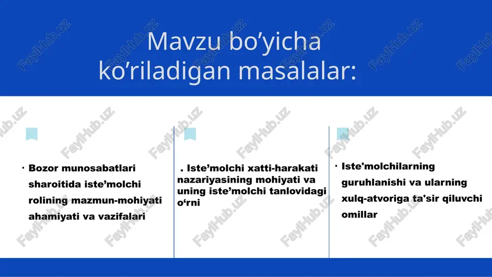 a xizmatlarni tanlash imkoniyatini berildi. muayyan davrlarda ishlab chiqarilgan tovarlarning ulkan massasi sotuvga topilmadi. shu sababli, ishlab chiqaruvchilar yangi nazariy va amaliy intizom - "bozor" doirasida iste'molchilarning xatti-harakatlarini va talab o'zgarishi shakllarini jiddiy o'rganishni boshladi. iqtisodiy nazariyada, shuningdek, tovar qiymatini shakllantirishda iste'molchining rolini oshirib yuborish foydasiga siljish mavjud - bu fanda marginal tendentsiyaning paydo bo'lishida namoyon bo'ladi. iste'molchilar va tadbirkorlar o'rtasidagi munosabatlar iste'molchilar huquqlarini himoya qilish to'g'risidagi qonun hujjatlarida tartibga solinadi. ushbu qonunchilik iste'molchilarning quyidagi huquqlariga rioya etilishini kafolatlaydi: tanlash huquqi; ma'lumotni to'ldirish huquqi xavfsizlik huquqi; zararni qoplash huquqi. barcha iste'mollarni ikki turga bo'lish mumkin: shaxsiy iste'mol va samarali yoki samarali iste'mol. shaxsiy iste'mol ishlab chiqarishdan tashqarida amalga oshiriladi va bu individual jarayondir (jamoaviy iste'molni o'z ichiga oladigan ba'zi tovar turlari bundan mustasno: masalan, ma'ruzalar, filmlar, futbol va boshqalar). iste'molning ikkinchi turi iste'mol tovarlarini yaratish uchun bilvosita tovarlardan foydalanishni o'z ichiga oladi. shunday qilib ishlab chiqarish jarayoni samarali iste'mol qilish …