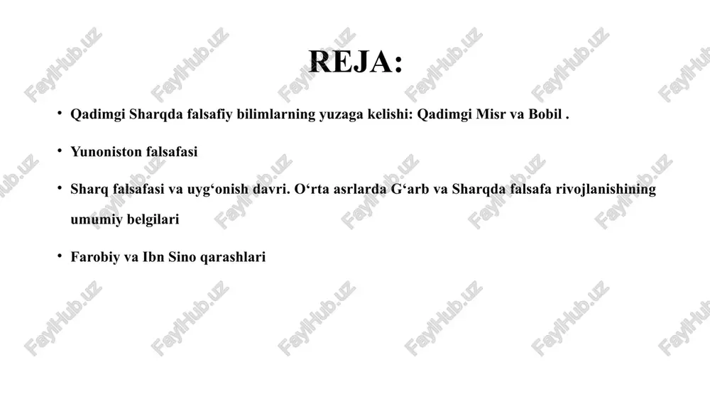 maxsus to‘shab qo‘yilgan sehrli gilam ustida siqilib yashashadi va shu yerda abadiy makon topishga harakat qilishadi. eramizdan avvalgi to‘rtinchi ming yillikning oxiri va uchinchi ming yillik boshlarida qadimgi misr va bobil hududida dastlabki diniy-falsafiy fikrlar, olam haqidagi fanlar, ya’ni astronomiya, kosmologiya, matematika, mifologiyaga oid qarashlar birmuncha rivoj topgan. tabiiy-ilmiy, diniy-falsafiy fikrlarning yuzaga kelishi ikki yo‘nalishda borgan. birinchi yo‘nalish olam haqidagi tasavvurlarning astronomiya, kosmologiya, riyoziyot fanlari rivoji bilan bog‘liq ekanini, ikkinchi yo‘nalish esa, bu tasavvurlarning mifologiya bilan bog‘liq bo‘lganini ko‘rsatadi birinchi holda, asosan, tabiiy bilimlarga tayanilgan, kundalik hayotda duch kelinadigan voqea-hodisalar aniq dalillar asosida tahlil etilgan, o‘rganilgan, ulardan tegishli xulosalar chiqarilgan. bu - o‘sha davr uchun tabiiy hol edi, ya’ni u - davrning inson ongida aks etishi, kundalik turmush hodisalarining oddiy bir tarzda ifodalanishi edi. aynan ana shu hol tabiiy bilimlar rivojiga, garchand sodda tarzda bo‘lsa-da, aksariyat hodisalarning falsafiy asosda izohlanishiga sabab bo‘lgan. ikkinchi holatda esa, hali tabiat kuchlarining qarshisida nihoyatda …