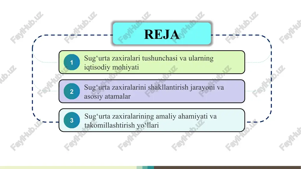 premiya esa sug‘urta shartnomasi bo‘yicha mijoz to‘laydigan badal hisoblanadi. rezerv (zaxira) sug‘urta kompaniyasining kelajakdagi to‘lovlarini ta’minlaydi. da’vo – bu sug‘urtalovchiga zarar yuzasidan murojaatdir. ushbu atamalar o‘zaro chambarchas bog‘liq bo‘lib, ular sug‘urta tizimining barqaror ishlashini ta’minlaydi. to‘g‘ri ishlatilgan terminologiya moliyaviy hisobotlarda aniq va shaffoflikni ta’minlaydi. sug‘urta zaxiralarini shakllantirishda statistik, aktuariy va iqtisodiy tahlil usullari keng qo‘llaniladi. bu usullar orqali kelajakdagi zarar ehtimollari baholanadi va zarur mablag‘lar miqdori aniqlanadi. kompaniyalar odatda o‘tgan yillardagi to‘lovlar, shartnoma soni va risk darajasiga asoslanib hisob-kitoblar olib boradi. to‘g‘ri shakllangan zaxira kompaniya moliyaviy barqarorligini saqlaydi. bundan tashqari, xalqaro standartlar (ifrs 17, solvency ii) asosida hisoblash metodlari joriy qilinmoqda. bu yondashuvlar sug‘urta sohasining xalqaro raqobatbardoshligini oshiradi va investorlar ishonchini mustahkamlaydi. a b muammo 1: sug‘urta zaxiralari tushunchasi va atamalarini to‘liq anglamaslik. yechim: sug‘urta sohasi bo‘yicha malaka oshirish va o‘quv dasturlarini kengaytirish. muammo 2: zaxiralarni shakllantirishda aniq va yagona me’yorlarning yetishmasligi. yechim: zaxira shakllantirish bo‘yicha yagona metodik ko‘rsatmalar ishlab …