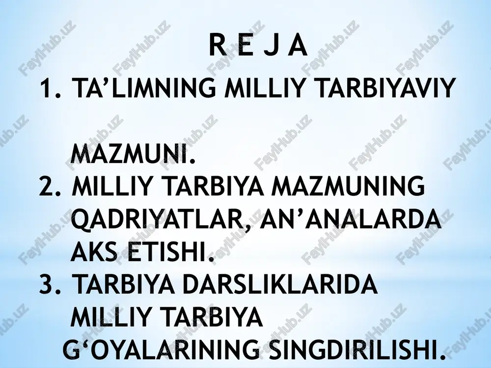 an'ana va urf-odatning tarkibiy qismi bo’lib, inson hayotidagi muhim voqealami nishonlashga qaratilgan hayotiy tadbirlardir e’tiboringiz uchun rahmat! image1.png image2.png image3.png image4.jpeg image5.png image6.png image7.png image8.gif /docprops/thumbnail.jpeg