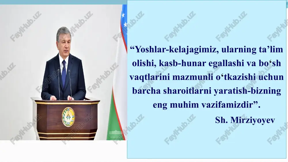 li tashkil etish uchun maxsus normativ hujjatlar ishlab chiqilgan. ushbu hujjatlar bo‘yicha maktablarda o‘quvchilarning bo‘sh vaqtlarini turli faoliyatlar bilan to‘ldirish (sport, san’at, ilmiy tadbirlar, qo‘shiq, teatr va boshqa madaniy faoliyatlar) bo‘yicha aniq yo‘riqnomalar mavjud. mavzuga oid adabiyotlar tahlili 1. “o‘quvchilarning bo‘sh vaqtlarini samarali tashkil etish” muallif: m. sh. murodov tavsif: ushbu kitobda o‘quvchilarning bo‘sh vaqtlarini maqsadli ravishda tashkil etishning pedagogik asoslari va metodlari ko‘rib chiqiladi. maktabda o‘quvchilarning jismoniy va aqliy rivojlanishi, madaniy va ijtimoiy faoliyatlarga jalb qilish usullari haqida to‘liq tahlil mavjud. 2. “umumta‘lim maktablarida o‘quvchilarni bo‘sh vaqtni tashkil etish ” muallif: t. m. tursunov tavsif: bu kitobda maktabda o‘quvchilarning bo‘sh vaqtlarini turli faoliyatlar bilan to‘ldirish bo‘yicha metodik tavsiyalar mavjud. bo‘sh vaqtni sport, san‘at, ilmiy tadbirlar, klublar va boshqa madaniy faoliyatlar bilan samarali tashkil etish bo‘yicha konkret maslahatlarga e’tibor qaratilgan. 3. “ta’lim va tarbiya: nazariy va amaliy masalalar” muallif: x. a. urazova tavsif: ushbu kitobda ta’lim tizimida o‘quvchilarning bo‘sh vaqtlarini …