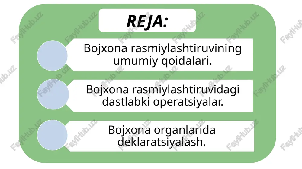 a amalga oshirilishi mumkin. bojxona rasmiylashtiruvining boshlanishi va tugallanishi bojxona rasmiylashtiruvi bojxona organiga tovarlar va (yoki) transport vositalari xususida hujjatlar taqdim etilgan paytdan, ushbu kodeksning 162-moddasida nazarda tutilgan hollarda esa, og‘zaki ma’lum qilingan yoxud jismoniy shaxsning bojxona rasmiylashtiruvini amalga oshirish niyatidan dalolat beruvchi boshqa harakatlar bajarilgan paytdan e’tiboran boshlanadi. bojxona rasmiylashtiruvining boshlanishi va tugallanishi tugallanishi bojxona rasmiylashtiruvi bojxona organi va deklarant yoxud vakolatli shaxs o‘rtasidagi tovarlarni bojxona rejimiga joylashtirish va (yoki) bojxona rejimining amal qilishini tugallash, tugallanishi bojxona to‘lovlarini hisoblab chiqarish va to‘lash yoxud ushbu kodeksda nazarda tutilgan boshqa harakatlarni bajarish bilan bog‘liq bo‘lgan munosabatlar tartibga solinganidan keyin tugallanadi. bojxona chegarasi orqali olib o‘tilayotgan tovarlarning va (yoki) transport vositalarining bojxona rasmiylashtiruvi: qonunchilikda nazarda tutilgan hollarda veterinariya, fitosanitariya nazorati, ekologik nazorat va boshqa turdagi davlat nazorati amalga oshirilganidan keyin; agar ruxsat etish xususiyatiga ega hujjatlarni olish qonunchilik hujjatlarida nazarda tutilgan bo‘lsa, mazkur hujjatlarning mavjudligi tasdiqlanganidan keyin tugallanadi. tovarlarning va (yoki) transport …