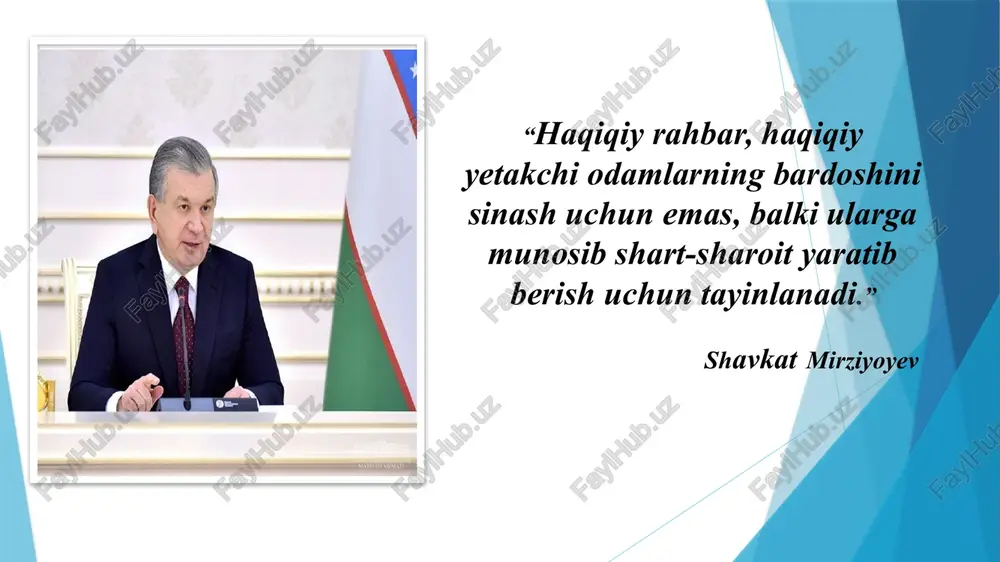 a qo‘yish. mavzuning maqsadi vazifalar har o‘quv yili oldidan maktab mulki va jihozlarini ro‘yxatdan o‘tkazish hamda mas’ullarga biriktirib berish. maktab mulki kelajak avlodga xizmat qilishi borasida o‘quvchilarga tushunchalar berib borish. maktab mulki nima, uni kim nazorat qiladi va nimalarni o‘z ichiga oladi. muammo yuzasidan xorijiy tajribalarni o‘rganilganligi. yaponiyada o‘quvchilarga bolaligidan maktab jihozlariga hurmat bilan qarash o‘rgatiladi. partalarga chizish, devorlarni iflos qilish, yoki jihozlarni buzish qattiq qoralangan va bunday holat odatda sodir bo‘lmaydi. janubiy koreyada maktab tozaligiga jiddiy yondashiladi, lekin u faqat o‘quvchilarning mas’uliyati emas, maktab xodimlari ham bunga katta hissa qo‘shadi.koreyada professional tozalovchilar bor, lekin o‘quvchilarga ham gigiyena va jamoaviy javobgarliklarni o‘rgatish muhim hisoblanadi. singapurda maktab mulkini nazorat qilish va unga javobgarlikni oshirish uchun maxsus boshqaruv tizimlari joriy qilingan. 1.barcha jihozlarni ro‘yxatdan o‘tkazib ulardan foydalanishni nazoratga olish. 2.elektron kuzatuv tizimlari mavjud. 3.texnik xizmat ko‘rsatish. qiyosiy tahlil etilganligi. amaldagi holat (o‘zbekistonda) amaldagi holat (xorijda) takliflar o‘zbekistonda maktab tozaligi va tartib-intizom masalasi …