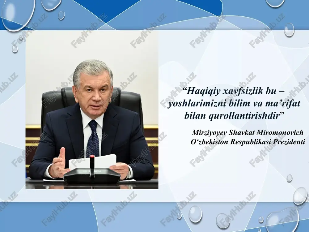 inlash” – maktablarda o‘quvchilarning psixologik xavfsizligini ta’minlash bo‘yicha ilmiy ishlanma. academics.uz shahlo salimova “ta’lim tizimida xavfsiz muhitni yaratishning muammo va istiqbollari”- yoshlar o’rtasida jinoyatchilikning ortib borish sabablari, oqibatlari va jinoyatchilikning ta’lim muhitiga ta’siri haqida tahlillar keltirilgan koroleva i. “ta’lim muhitida xavfsizlik psixologiyasi”– maktabda xavfsizlikni ta’minlashning psixologik aspektlarini yoritgan kitob olweus, d. (1993). “maktabda zo’ravonlik : biz nimani bilamiz va nima qila olamiz” – maktablarda zo‘ravonlik va psixologik xavfsizlikni ta’minlash bo‘yicha tajribalar va tadqiqotlar academics.uz mavzuning maqsadi: maktabda o‘quvchilar uchun xavfsiz ta’lim muhitini yaratish orqali o‘quvchilarning ta’lim olish jarayonida o‘zlarini qulay va himoyalangan his qilishlarini ta’minlash. vazifalar 7 1. maktablarda o‘quvchilarning xavfsizligini ta’minlash uchun barcha zarur choralarni ko‘rish. 3. o‘quvchilarning jismonanan va ma’nan sog‘lom bo‘lishi va ularning shaxsiy hayotini hurmat qilishga ahamiyat berish . 4. 2. maktablarda xavfsizlikni nazorat qilish uchun xavfsizlik guruhlarini tashkil etish. ta’lim va tarbiyaning o‘zaro uyg‘unligini ta’minlash, o‘qituvchi mavqeyining daxlsizligini e’tirof etish, o‘quvchilar bilan do‘stona va ishchanlik …