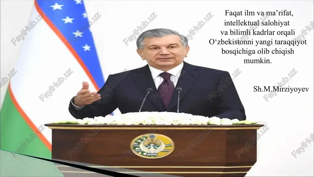 rining 2024-yil 7-avgustdagi 246-sonli buyrug‘i mazkur buyruq o‘qituvchilar “ kasbiy rivojlanish kuni va “kasbiy rivojlanish soati” tadbirlarini bosqichma –bosqich joriy etish to’g’risida mavzuga oid adabiyotlar tahlili “o‘qituvchi” shukur xolmirzayev "g‘afur g‘ulom nomidagi adabiyot va san’at nashriyoti" 1986-yil shukur xolmirzayevning “o‘qituvchi” qissasi ta’lim tizimi va pedagog shaxsiyatining shakllanishi haqida hikoya qiladi. asar qahramoni – oddiy qishloq o‘qituvchisi, lekin u nafaqat o‘quvchilarga bilim beruvchi shaxs, balki jamiyatning ma’naviy yetakchisi sifatida ham gavdalantirilgan. . 01 02 (o‘qitish jasorati) muallif: parker j. palmer chop etilgan yili: 1998 nashriyot: jossey-bass parker j. palmer ushbu asarida o‘qituvchilik kasbining ichki mohiyatini ochib beradi. u o‘qituvchilarning shaxsiy rivojlanishi faqat yangi pedagogik usullarni o‘zlashtirish bilan cheklanib qolmasligini, balki ularning ichki dunyosi, kasbiy ruhiyati va ta’lim jarayonidagi ishtiroki bilan chambarchas bog‘liqligini ta’kidlaydi 5 maqsad oʻqituvchilarning shaxsiy rivojlanishini taʼminlash orqali ularning kasbiy salohiyati va pedagogik mahoratini rivojlantirish .zamonaviy taʼlim talablariga moslashuvchanligini kuchaytirish orqali taʼlim sifati va samaradorligini oshirish. 6 vazifalar amaliyot …