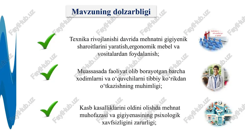 at ko‘rsatishni ta’minlash. xorijiy tajriba sanitariya va gigiyena standartlari juda yuqori-barcha maktablar sanitariya talablariga rioya qilishi shart.tibbiy nazorat kuchli, har bir maktabda tibbiy xizmat faoliyat yuritadi.ta’lim xodimlari maktab pedagoglari va o‘qituvchilar,ish faoliyatidan oldin jismoniy mashqlarni bajarishga alohida e’tibor qaratadilar. ekologik toza muhit. maktablarda havoninig sifati doimiy nazorat qilinadi, chiqindilarni qayta ishlash tizimi mavjud. yaponiya maktablarida mehnat gigiyenasi yuqori darajada ta’minlanadi va bu tizimning muvaffaqiyati o‘quvchilarning salomatligi va ta’lim jarayonining samaradorligini oshirishga yordam beradi. o‘quvchilarning jismoniy, ruhiy va aqliy salomatligini saqlashga doir barcha sohalarda qat’iy nazorat o‘rnatilgan va gigiyenik shart-sharoitlar yuqori standartlarga javob beradi.. aqsh maktablarida o‘quvchilarga ergonomik mebel, shu jumladan, bo‘yiga mos keladigan o‘rindiqlar va stollar taqdim etiladi. bu, uzoq vaqt davomida o‘qish yoki ishlashdan charchashni oldini olishga yordam beradi. o‘quvchilarga ijtimoiy va psixologik farovonlikni ta’minlash uchun maktabda ijtimoiy qo‘llab-quvvatlash dasturlari mavjud. germaniya yaponiya aqsh qiyosiy tahlil t/r amaldagi holat (o‘zbekistonda) amaldagi holat (xorijda) takliflar 1 1.sanitariya normalari bor,lekin maktabda …