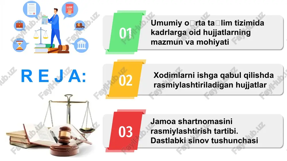 ar 3 kun jamoa shartnomasi mehnat jamoasining umumiy yigʽilishida (konferensiyasida) maʽqullanganidan keyin taraflarning vakillari uch kun ichida jamoa shartnomasini imzolaydi. 15 kun agar jamoa shartnomasi ma’qullanmasa agar jamoa shartnomasi loyihasi ma’qullanmasa ijtimoiy-mehnat masalalari boʽyicha komissiya uni 15 kun ichida takroran taqdim etadi. 50 % jamoa shartnomasi, agar mehnat jamoasining umumiy yigʽilishida hozir boʽlganlarning ellik foizidan koʽprogʽi uni yoqlab ovoz bergan boʽlsa, maʽqullangan hisoblanadi. mk 70-modda. jamoa shartnomasini tuzish tartibi 01 jamoa shartnomasi imzolangan kundan eʽtiboran yoki jamoa shartnomasida belgilangan kundan eʽtiboran kuchga kiradi va shartnomada nazarda tutilgan muddat ichida, biroq ko‘pi bilan 3 yil amal qiladi. (71-modda) 02 ish beruvchi jamoa shartnomasi kuchga kirganidan keyin 10 kundan kechiktirmay xodimlarni jamoa shartnomasi bilan imzo qo‘ydirib tanishtirishi shart. (78-modda) mehnat kodeksi jamoa shartnomasi mehnat shartnomasi shakli mehnat shartnomasi shakli (mk 106-modda) mehnat shartnomasi bir xil kuchga ega boʽlgan kamida ikki nusxada yozma shaklda tuzilib, ularning har biri taraflar tomonidan imzolanadi. 01 05 …