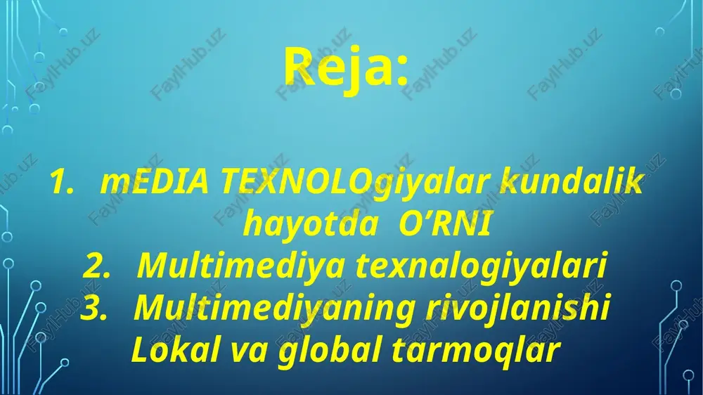 alar hayotimizga shunchalik singib ketdiki, bugungi kunda nafaqat kundalik faoliyatimiz, balki ijtimoiy-iqtisodiy sohalar rivojini ham ularsiz tasavvur qilib bo'lmaydi. tabiiyki, boshqa sohalarda bo'lgani singari kabi paqamli texnologiyalarni soliq ma'murchiligida joriy etish ham uning faoliyatini tubdan o'zgartirmoqda. bu nafaqat soliq to'lovchilar va soliq organlari o'rtasidagi munosabatlar bilan bog'liq bo'lib qolmay, balki deklaratsiyalarni taqdim etishdan tortib, to soliqlarni to'lash va ma'lumotlarni saqlash usullarigacha ham yangilikliklar kirityapti bugungi kunda raqamli texnologiyalar shiddat bilan rivojlanib boryapti va har bir sohada zamon bilan hamqadam odimlashni taqozo etadi. masalan, sun'iy intellekt texnologiyacini joriy etish soliq to'lashdan bo'yin tovlash holatlarini aniqlash, firibgarliklarni oldini olish, ma'lumotlarni tahlil qilish va takporlanuvchi jarayonlarni avtomatlashtirish hamda shaffoflikni oshirishda qo'l kelsa, katta hajmli ma'lumotlar — big data esa soliq organlariga kelib tushadigan katta hajmdagi ma'lumotlarni saqlash, qayta ishlash, tushumlarni yanada yaxshiroq bashorat qilish hamda to'lovchilar va soliq organlari o'rtasidagi hujjat almashinuvini yaxshilash imkoniyatini beradi multimedia (lotincha — koʻp va — vositachi boʻlmoq) …