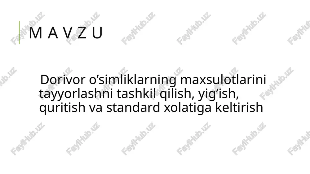 imliklardan tayyorlanadigan mahsulotlarning salmog‘i umumiy yig‘iladigan dorivor mahsulot miqdorida yil sayin oshib bormoqda o‘stiriladigan dorivor o‘simliklar mahsuloti yil sayin ko‘- payib bormoqda. buning sabablari ko‘p bo‘lib, asosiylari quyidagilardan iborat. 1. dorivor o‘simliklar mahsulotiga ehtiyoj ortib borishi natijasida ularni tayyorlash miqdori ham ko‘paymoqda. bu esa, o‘z navbatida, qator dorivor o‘simliklarning ko‘p o‘sadigan joyida kamayib ketishiga, natijada ularni tayyorlashning keskin chegaralanishi yoki butunlay to‘xtatilishiga olib kelmoqda. o‘zbekistonda yovvoyi holda o‘sadigan bo‘zulbang va qoraqovuqlarning yerustki qismi va piyozining ko‘p tayyorlanishi natijasida ularning zaxirasi (miqdori) tabiiy o‘sish joyida juda ham kamayib ketdi. shuning uchun hozirgi vaqtda bu o‘simliklar o‘zbekiston „qizil kitob“iga kiritildi, ularni tabiiy o‘sish joyida tayyorlash to‘xtatildi va jamoa xo‘jaliklari dalalarida hamda yovvoyi holda o‘sadigan joylarida o‘stirilmoqda. bunday misollarni ko‘plab keltirish mumkin. 2. dorivor o‘simlik mahsulotiga muntazam ravishda talabning oshib borishi va uni yovvoyi holda o‘sadigan o‘simliklar hisobiga qondirilmasligi. natijada shu o‘simliklarni plantatsiyalarda o‘stirishga to‘g‘ri kelmoqda. 3. ba’zan kamyob dorivor o‘simliklarga talab katta …