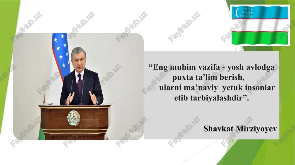 sh.ch.tursunov. "hayot faoliyati xavfsizligi" o‘quv qo‘llanmasi trump, k. s. (2011). "proactive school security and emergency preparedness planning". franqueira, v. n. l., miller, v., & sağlam, r. b. (2023). "a systematic literature review on cyber security education for children". mavzuga oid adabiyotlar tahlili 5 maqsad: maktabda o‘quvchilar uchun xavfsiz ta’lim muhitini yaratish vazifalar jismoniy xavfsizlikni ta’minlash – maktab binosi, sport maydonchalari, sinfxonalar va yo‘laklar xavfsizligini nazorat qilish, yong‘in xavfsizligi va texnika xavfsizligi qoidalariga amal qilish. ta’lim muhitida tenglik va inklyuzivlikni ta’minlash – har bir o‘quvchining huquqlariga hurmat bilan yondashish, nogironligi bor yoki maxsus ehtiyojli bolalar uchun mos sharoitlar yaratish. psixologik va emotsional qo‘llab-quvvatlash – o‘quvchilarning ruhiy holatini kuzatish, psixologik xizmatlar orqali stress, bosim va zo‘ravonlikning oldini olish. o‘qituvchi, o‘quvchi va ota-onalar o‘rtasida hamkorlikni rivojlantirish – o‘quvchilarning xavfsizligini ta’minlashda barcha tomonlar o‘rtasida uzviy aloqani mustahkamlash. . vazifalar 7 janubiy koreyada maktablarda o‘quvchilar uchun xavfsiz ta’lim muhitini ta’minlash uchun filtrlash tizimlari, internet etikasi …