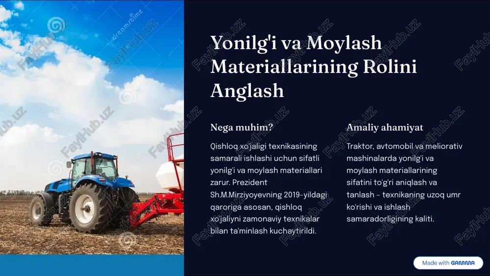 joriy etiladi. barqaror rivojla�i�� sifatli yonilg'i va moylash materiallaridan foydalanish 3 kelajakni quruvchilik sifatidagi javobgarlik. https://gamma.app/?utm_source=made-with-gamma