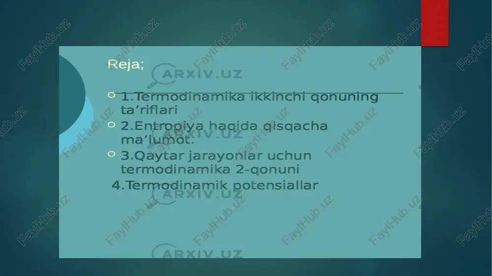 termodinamikning ikkinchi qonuni. entropiya - Page 2