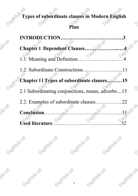 types of subordinate clauses in modern english - Page 2