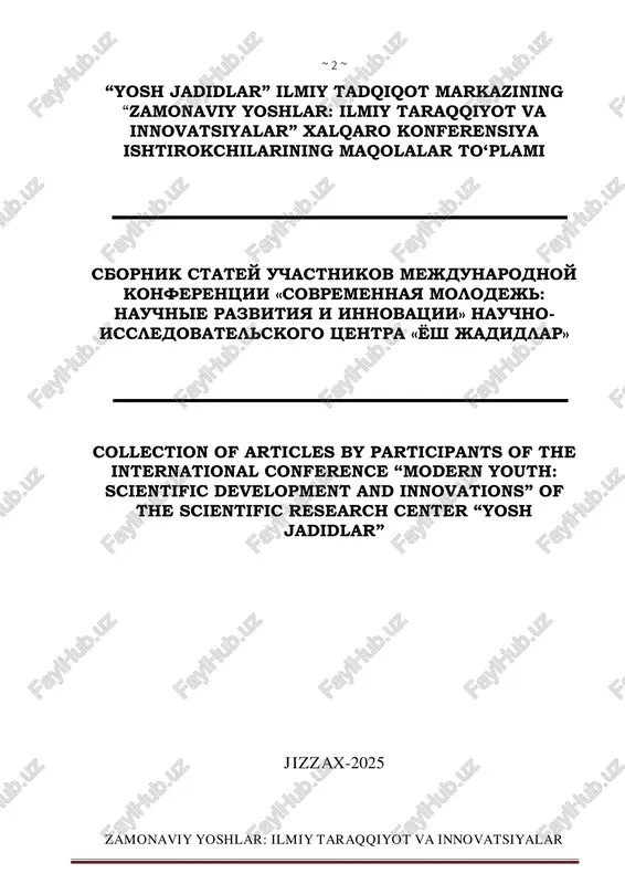 akllantirish muhim ahamiyatga ega. oʻsmirlik davri murakkab psixologik bosqich boʻlib, bu davrda toʻgʻri yondashuv destruktiv xatti harakatlarning oldini olishda muhim roʻl oʻynaydi. foydalanilgan adabiyotlar . 1. anikeeva n.p. psixologicheskiy klimat v kollektive.1989.224s 2. nazarov a.umumiy psixologiya oʻquv qoʻllanma "durdona"2020.345b. 3. smirnova t.p.psixologicheskaya korrektsiya agressivnogo povedeniya detey.*feniks* 2004.160s 4. gʻaffarov a(2023) yoshlar va oʻsmirlar psixologiyasida xavfli xulqlar."talim muassasalarida monitoring" 5. matniyozova m.a "psixologik tadqiqotlarda muammolar yutuqlar innovatsiyalar" buxoro 2024.22-noyabr459-461 b. kogniktiv va neyropsixologik tadqiqotlarning nazariy va amaliy asoslari university of business and science psixologiya yo‘nalish 2-bosqich talabasi ~ 4194 ~ zamonaviy yoshlar: ilmiy taraqqiyot va innovatsiyalar xaitboyeva nilufar baxodir qizi ilmiy raxbar: jurayev xaydarjon odilboyevich annotatsiya: mazkur maqolada kognitiv va neyropsixologik tadqiqotlarning nazariy va amaliy asoslari yoritilgan. kognitiv psixologiyaning asosiy tushunchalari – xotira, e’tibor, fikrlash va idrok jarayonlari hamda ularning psixik faoliyatdagi o‘rni tahlil qilingan. neyropsixologiyaning shakllanish tarixi, uning asoschilari, ayniqsa a.r. luriyaning ilmiy merosi alohida ko‘rib chiqilgan. tadqiqot metodlari, jumladan, …