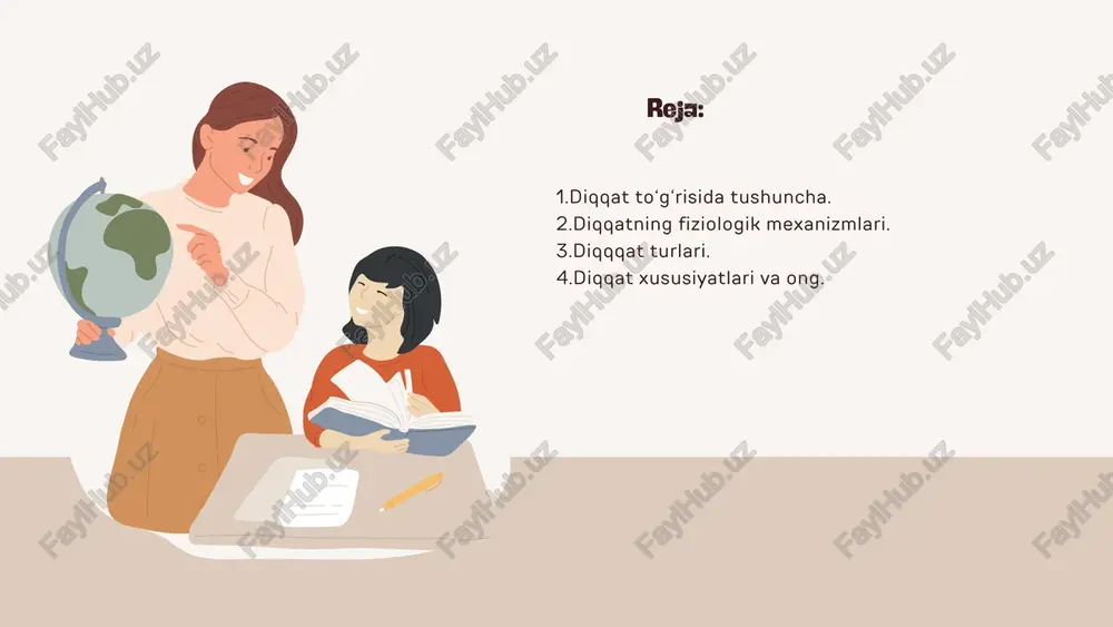 tashqi olamdan oladigan taasurotlari va ularni ongda tartiblashtirish qobiliyatlari har xil bo‘larkan. ikkinchi tomondan, shunday kasb - korlar borki, u shaxsdagi u yoki bu sifatlarning mukammalashib borishiga imkon beradi. masalan, yirik avtomatik boshqaruv tizimlarida ishlaydigan operator o‘z diqqatini har qanday mayda o‘zrgarishlarga ham qaratishga o‘rgansa, konstruktor mavhum matematik hisob - kitoblarga usta bo‘lib boradi. iqtisodchi - moliyachi pulning har bir tiyinidan foyda olishga o‘rgansa, shoir tabiatan barcha hodisa va voqealarni badiiy bo‘yoqlarda, o‘ziga xos idrok qilishga moyilligi oshadi. demak, odamning tashqi olam xossa va xususiyatlarini ongida aks ettirishi uning iqtidori o‘sishi va professional malakalari rivojlanganligiga bog‘liq tarzda kechadi. shuning uchun har ongning muhim aks ettirish shakllari bo‘lmish bilish jarayonlari - idrok, sezgilar, xotira, diqqat, tafakkur, iroda va hissiyotlarning inson hayoti va professional o‘sishidagi roliga to‘xtab o‘tamiz. diqqatsizlik diqqat beixtiyor ixtiyoriy ixtiyoriy diqqat shaxs ongining bevosita o‘zi uchun ahamiyatli ob’yektlarga ataylab jalb etishi , masalan, ma’ruzani to‘la tushunish uchun talabaning urinishlari. …