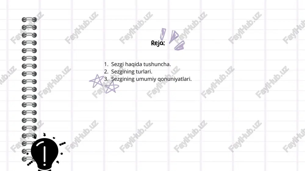 o`ziga xosligi sezgilarning o`ziga xosligini keltirib chiqarmaydi. sezgi organlarining o`ziga xosligi tashqi olamning o`ziga xos xususiyatlari natijasida shakllangan. sezgilar va ularning mohiyati haqida ko`plab nazariyalar mavjud. avvolo shuni ta`kidlab o`tish lozimki, materialistik psixologiya sezgilarni materiya ta`sirining natijasi deb qaraydilar. sezgilarning haqiqiy mezoni esa amaliyot hisoblanadi. sub`yektiv idealistlar (berkli, yum, max) olamni sezgilarning yig`indisi sifatida talqin qiladilar. boshqa bir nazariya tarafdorlari (i.myuller, gel’mgolts) sezgi organlarining o`ziga xos quvvati haqida fikr yuritadilar. ularning fikricha sezgilar faqat tashqi ta`sirlarning timsoli, shartli belgilari. shu sababli ular qaysi sezgi organiga ta`sir qilsa, shu analizatorga xos sezgi hosil bo`ladi. bu nazariyaning to`g`riligi isbot qiluvchi ko`plab misollar bor - bo`lar elektr toki, bosimning ta`sirida turli analizatorlarda turli sezgilar hosil bo`ladi. ammo xid, tovushlar boshqa sezgi organlariga ta`sir qilib, ularga xos sezgilar hosil qilmaydilar. sezgi organlari maxsus signallarni qabul qilishga ixtisoslashgan. sezgi a`zolarining ixtisoslashishi - uzoq davom etgan evolyutsion taraqqiyot mahsulidir. bundan shunday xulosaga kelish mumkin. sezgi a`zolarining …