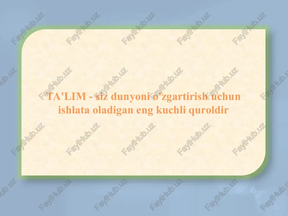 y xayol nima? 4. giperbolizatsiya qanday jarayon? 5. xayol jarayonlarining nerv-fiziologik asosini nima tashkil etadi? 1. tasavvur xayoli nima? 2. aktsentlashtirish jarayoniga ta'rif bering? 3. a.qodiriy “o'tgan kunlar” romanidagi obrazlar qanday jarayonga tegishli? 4. xayolning mazmundorligi nima? 5. ixtiyoriy xayolga ta'rif bering? 2- guruh uchun “blits-so'rov” savollari: 1. realistik xayolga ta'rif bering? 2. orzu nima? 3. xayolni nechta turi bor va ular qaysilar? 4. agglyutinatsiya qanday jarayon? 5. tipiklashtirishga misol keltiring? 1. fantastik xayolga ta'rif bering? 2. xayolning unumdorligi nima? 3. xayolning kuchi nimalarga bog'liq? 4. tizimlashtirish jarayonini tushuntiring? 5. xayol va xotira o'rtasidagi bog'liqlik nimada? 3- guruh uchun “blits-so'rov” savollari: 4- guruh uchun “blits-so'rov” savollari: shakillar metodikasi mustahkamlash testlar: a). tajribamizda uchramagan narsa va hodisalar obrazini mavjud tasavvurlarimiz asosida miyamizda yaratish jarayonn s) obyektiv dunyodagi voqelikning ongimizda umumlashgan holda aks etishi xayol-bu... b)sezgan, idrok qilgan obrazlar xususiyatini aks ettirish ijodiy xayol usullari nimalardan iborat? a) orzu-fantaziya, ideal b). oldindan …