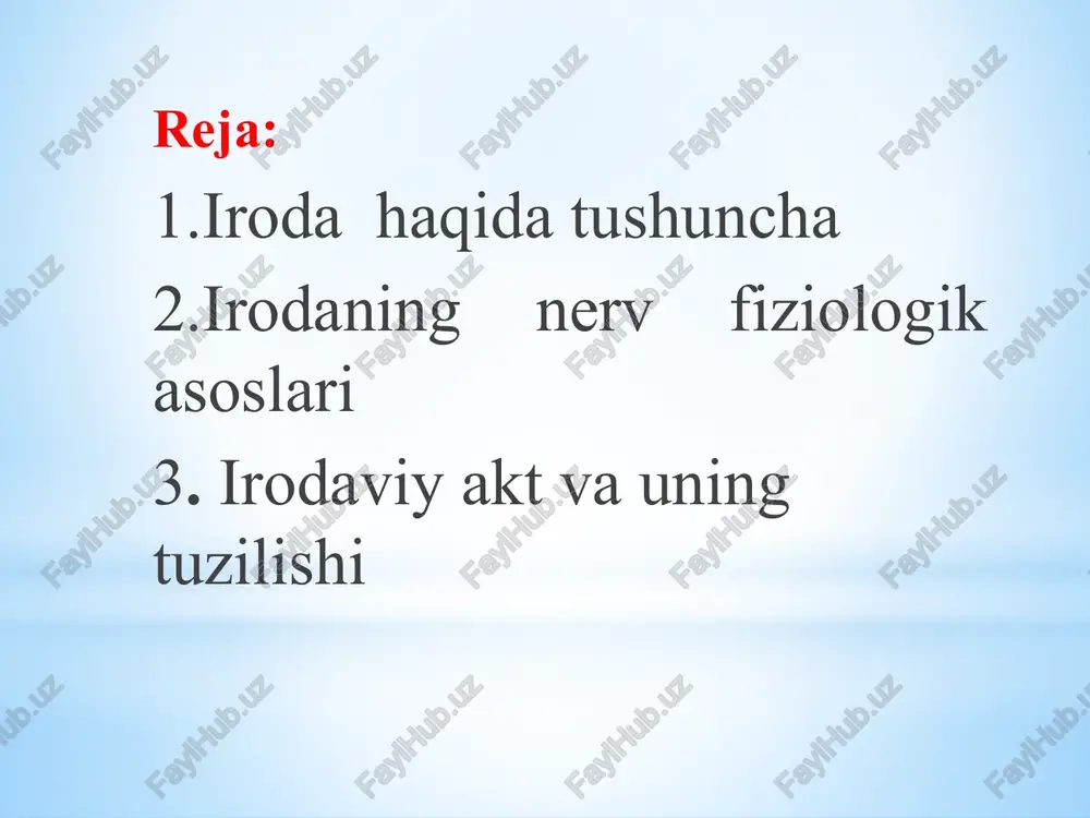 larni amalga oshiriliga undash irodaviy aktni psixologik tuzilishi tilak ta’sir o‘tqazish maqsadli xarakatlarni anglash xarakat qilmoq uchun qaror qabul qilish motivlarni kurashi irodaviy zo‘r berish tilak tilak e`tiboringiz uchun tashakkur image1.png image2.png /docprops/thumbnail.jpeg