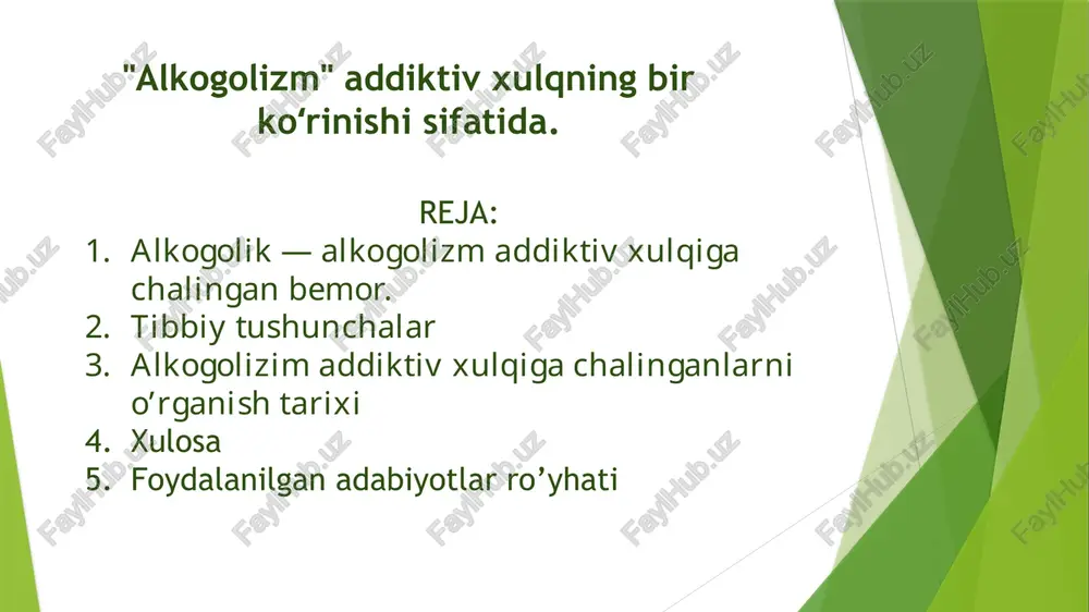 fikrlashning buzilishi bilan tavsiflanadigan birlamchi surunkali kasallik» deb ta’rif bergan. dsm-iv (psixiatriya va fiziologiyada diagnostika standarti) ichkilikbozlikni spirtli ichimliklarni takrorlanuvchi salbiy oqibatlarga qaramasdan takroriy ravishda ichish deya ta’riflaydi. apa dictionary of psichologic ma’lumotlariga ko’ra, alkogolizm — spirtli ichimliklarga qaramlik terminining kundalik nomidir. shuni ta’kidlash kerakki, bunda qaysi turdagi qaramlik nazarda tutilganligi haqida bahslar mavjud: jismoniy (abstinent sindromi bilan xarakterlanadi), psixologik (shartli refleksning mustahkamlanishi asosida) yoki har ikkalasi. «surunkali alkogolizm» atamasi birinchi marta 1849-yilda shvetsiyalik shifokor va jamoat arbobi m.guss tomonidan qo’llanilgan bo’lib, bu termin spirtli ichimliklarni uzoq muddat va me’yordan ortiqcha ichishda inson organizmida yuzaga keladigan patologik o’zgarishlarning umumiyligini ta’riflash uchun ishlatilgan. biroq uzoq vaqt davomida mastlik (spirtli ichimliklarni haddan tashqari iste’mol qilish) va alkogolizm (kasallik) orasida farq yo’q edi. xix asr va xx asrning boshlarida alkogolga qaramlik odatda dipsomaniya deb atalgan, ammo hozirda bu atama boshqa ma’noga ega. alkogolizmning kasallik sifatida tasavvurlari e. krepelin, k. bongefera, e. bleuler , …