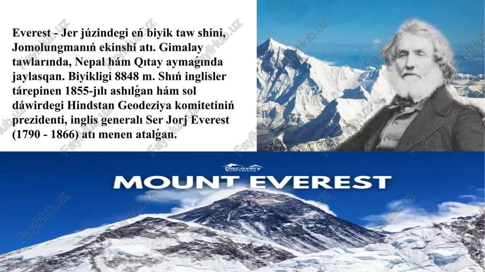 ı terich hám mir eki sózden ibarat. terich - taw shıńı jaylasqan alap, mir (geyde mer dep te jazıladı) xovar tilinde taw degen mánisti ańlatadı. georg morgenstierne óziniń kelip shıǵıwın eki sanskrit tilindegi *tirīca hám meru sózlerinen beredi. bir qansha alımlar terich mirdi vedik dáwirinen baslap hind, buddist hám jayın ádebiyatında tilge alınǵan muqaddes meru tawı menen anıqladı. házireti sultan (ózb. házireti sultan tóbesi) - ózbekstandaǵı taw, biyikligi 4643 metr (15233 fut). bul mámlekettegi eń biyik noqat esaplanadı. taw ózbekstannıń surxandárya wálayatı hám tájikstannıń soǵd wálayatı shegarasında, gissar taw dizbeginde jaylasqan. taw burın "kommunistlik partiyanıń 22-syezdi shıńı" dep atalǵan. "hazrat sultan" atı birinshi márte 1997-jılı basıp shıǵarılǵan "rossiya hám qońsı aymaqlar gúbelekleri ushın qollanba 1-tom" kitabında ushırasadı. keyin 1999-jılı basıp shıǵarılǵan "birlesken milletler shólkeminiń klimat ózgeriwi boyınsha ramkalı konvenciyası boyınsha ózbekstan respublikasınıń birlesken milletler shólkeminiń klimat ózgeriwi boyınsha ramkalı konvenciyası boyınsha dáslepki bildiriwi" maqalasında keltirilgen. "háziret sultan" haqqındaǵı bul belgide …