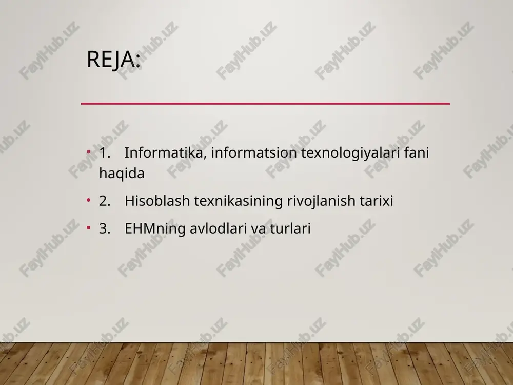 natish matematik modeldan foydalanish i-bosqich ii- bosqich iii- bosqich iv- bosqich v- bosqich vi- bosqich muammoning qo'yilishi va uning nazariy sifat jihatdan tahlili matematik modelni tuzish tuzilgan imatematik modelning matematik tahlili modellashtirilayotgan ob'ekt bo'yicha ma'lumotlarni tayyorlash masalani echish algoritmini tuzish, kompyuter dasturlarini tayyorlash va ular asosida masalani hisoblash, echimini olish modellashtirishning zarurligi va ahamiyati. modem. ma‘lumotlar bilan telefon aloqa orqali almashish qismi. modemlar tezligi (2400 bit sekunddan - 33600 bit sekundgacha) bo’yicha farqlanadi. telefonda hamma ma‘lumotlar tovush holatida bo’ladi, kompyuterda esa rakamlar holatida. shuning uchun bitta modem rakamlarni tovush holatiga utkazadi, ikinchisi esa tovushlarni rakamlarga utkazadi. bu holat modelirovanie va demodulirovanie deb nomlanganligi uchun bu kurilmalar modyem deb nomlangan printerlar. ma‘lumotlarni bosmaga chiqarish qismi. printerlar lazer, matritsali (ignali) va sepuvchi turlari bor. har biri ishlash holati, tezligi, bosmani sifati va narxi, hamda ranglar bo’yicha farqlanadi. matritsali printerlar pechatlash moshinaga uxshagan holda ishlaydi. kogoz va ignali kurilma urtasida kora rangli lenta …