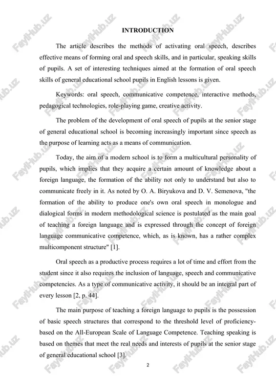 icative competencies. as a type of communicative activity, it should be an integral part of every lesson [2, p. 44]. the main purpose of teaching a foreign language to pupils is the possession of basic speech structures that correspond to the threshold level of proficiency-based on the all-european scale of language competence. teaching speaking is based on themes that meet the real needs and interests of pupils at the senior stage of general educational school [3]. in order to facilitate the communication of pupils, it must be taken into account the specific features of this type of speech activity, such as motivation, purposeful-ness, activity, connection with the personality and mental activity of a person, heuristics, independence, pace and situativeness. if there are goals and motives for communication, the characteristic features of the communication participants, their age, level of development are taken into account, then the act of communication within the …