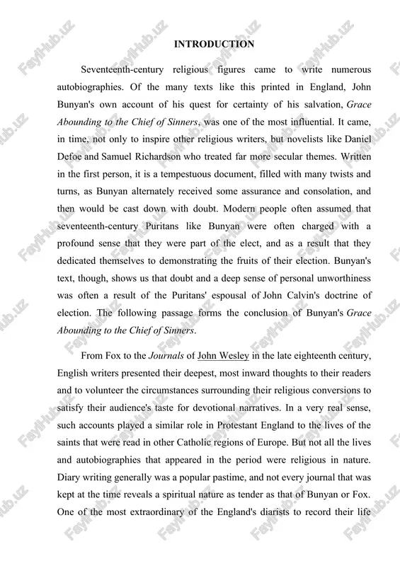 ves and autobiographies that appeared in the period were religious in nature. diary writing generally was a popular pastime, and not every journal that was kept at the time reveals a spiritual nature as tender as that of bunyan or fox. one of the most extraordinary of the england's diarists to record their life experiences at this time was samuel pepys (1633–1703), who kept daily records of the events of his life in restoration london during the 1660s. aptly described as one of the "best bedside" books in the english language, pepys' diary totals over six hefty volumes in its modern edition. it is never boring reading, filled as it is with recollections of the smallest details of living in a major european city at this pivotal point in history. pepys frequently records his distaste with the lax ethical standards evidenced by charles ii and his court, but he was …