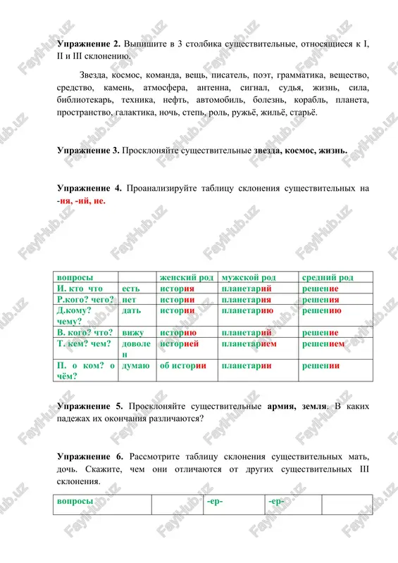 o? chto? viju istoriyu planetariy reshenie t. kem? chem? dovolen istoriey planetariem resheniem p. o kom? o chyom? dumayu ob istorii planetarii reshenii uprajnenie 5. prosklonyayte sushestvitelnie armiya, zemlya. v kakix padejax ix okonchaniya razlichayutsya? uprajnenie 6. rassmotrite tablitsu skloneniya sushestvitelnix mat, doch. skajite, chem oni otlichayutsya ot drugix sushestvitelnix iii skloneniya. voprosi -er- -er- i. kto chto est mat doch noch r.kogo? chego? net materi docheri nochi d.komu? chemu? dat materi docheri nochi v. kogo? chto? viju mat doch noch t. kem? chem? dovolen materyu docheryu nochyu p. o kom? o chyom? dumayu o materi o docheri nochi vibor professii po umu i serdtsu. pri planirovanii professionalnoy kareri neobxodimo videlit sleduyushie momenti: 1. glavnaya tsel (kem xochu stat, chego xochu dostich, kakim xochu bit); 2. tsepochka blijnix i dalnix konkretnix tseley (zanyatiya v krujkax, sektsiyax, znakomstvo s budushey professiey, vozmojnim mestom uchebi ili raboti); 3. puti i sredstva dostijeniya …