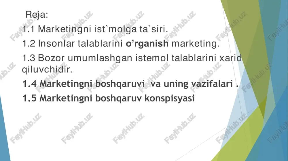 ishlab chiqarishni tashkil etuvchilar. marketing istemol bozorni ichki va tashqi muxitini o’rganish.ichki marketing bu ishlab chiqarish korxonalarning ichki tashkiliy mexanizimi tashqi muxitini bozor marketing tasirini o’rganish marketing istemol bzorida istemolchilar xarid qilish qobilyatlarini xam o’rganadi raqobat xolatini o’rganish asosida ishlab chiqarish subekti bilan istemol bozori o’rtasidagi tavorlarni xarid qilish muomalarni yengilashtrish taminlaydi. jahonda insonlar talablarini o’rganish marketing tadqiqoti bu istemolchilar talablarini o’rganish ularni qanday maxsulotlarni ishlab chiqarish asosida istemolchilarni istemol yaka xarid o’rganadi bozor istemol talablarini to’liq qondirish uchin bozor ichki muxitini o’rganib boorish xisoblanadi.iqtisodiyotni ijtimoiy tuzimlar shaklida qaralganda xarbir ijtimoiy tuzim va bozor iqtisodiyot ishlab chiqarish jarayonlari oldidagi asosiy maqsad jamiyat azolarini talablarini qondirish bilan bog’liq ijtimoiy ishlab chiqarish xisoblanadi .ishakab chiqarish jarayoni bozor iqtisodi asosiy iqtisodiy qonun takab va taklif asosida rivojlantirishni olib boorish ishlab chiqarish korxonalarini barqaror samaradorliklarini taminlaydi demak jamiyat azolarini istemol talablarini takabga asislangan darajada bo’lishini taminlash ishlab chiqarish jarayoni rivojlantirish talabga mos ravishda ishlab …