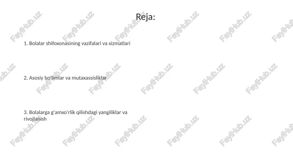 35 nafar malakali shifokor va hamshiralar bolalarga gʻamxoʻrlik qilishga bagʻishlangan. jamoamiz a'zolarining 80%i pediatriya sohasida ilmiy darajaga ega, bu esa bizning yuqori sifatli tibbiy yordam ko'rsatishimizni ta'minlaydi. kasalxonamizda har yili kamida 50 ta tibbiyot xodimi malaka oshirish kurslarida qatnashib, sohadagi yangiliklardan doimo xabardor bo'lib turadi. bemorlarga g'amxo'rlik qilish bolalar kasalxonalari 24/7 tibbiy yordam ko'rsatadi, shu jumladan tez yordam xizmatlari va og'ir kasalliklarga ixtisoslashgan intensiv terapiya bo'limlari, bu ularning asosiy vazifasidir. psixologik yordam bolalar kasalxonalarining muhim qismidir, bu ularning sog'lig'iga katta ta'sir ko'rsatadi. 50%dan ortiq bemorlar ushbu xizmatlardan foydalanishi mumkin. bolalar kasalxonalarida o'yin terapiyasi xonalari mavjud bo'lib, 80% hollarda bu jarayon bolalarning ruhiy holatini yaxshilash va davolanishga moslashishga yordam beradi. oilaviy markazlashtirilgan g'amxo'rlik oila markazlashgan g'amxo'rlik bemorning oilasini davolash jarayoniga kiritadi, qaror qabul qilish va maqsadlarni belgilashda faol ishtirok etadi va bu sog'liqni saqlashning muhim tamoyilidir. ushbu yondashuv bola salomatligini yaxshilashga qaratilgan bo'lib, kasalxonada bo'lish vaqtida ota-onalarning ishtiroki orqali stressni kamaytirishga …