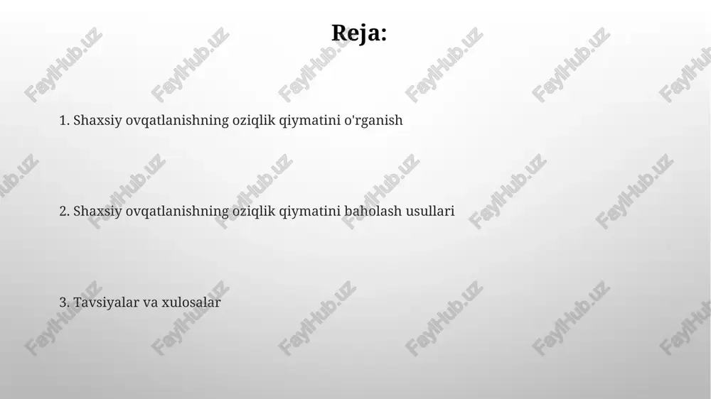 htiyojlarini aniqlash, masalan, yog'lar va uglevodlarga sezuvchanlikni aniqlash, optimal makronutrientlar nisbatini belgilashga yordam beradi. oziqlanish rejasini tuzish oziqlanish rejasini tuzishda, individual ehtiyojlarni aniqlash muhim. misol uchun, kunlik kaloriya iste'molini 2000-2500 kaloriya oralig'ida belgilash, jismoniy faollik darajasiga bog'liq. makroelementlar nisbati, 40% uglevodlar, 30% oqsillar va 30% yog'lar kabi, oziqlanish rejasining asosi bo'lib xizmat qiladi. bu nisbat sog'lom vaznni saqlashga yordam beradi. oziqlanish rejasining samaradorligini baholash oziqlanish rejasining samaradorligini baholash, tana tarkibining o'zgarishini (yog' foizi, mushak massasi) va antropometrik o'lchovlarni (bel aylanasini) 3-6 oy davomida kuzatishni o'z ichiga oladi. qon tahlillari (xolesterin, qon shakar darajasi, triglitseridlar) oziqlanish rejasining yurak-qon tomir salomatligiga ta'sirini baholash uchun har 6-12 oyda o'tkazilishi kerak. natijalarni maqsadli ko'rsatkichlar bilan taqqoslash kerak. adkvdga ta'sir etuvchi omillar genetik omillar, jumladan, metabolik tezlik va nutrientlarga bo'lgan individual reaktsiyalar, shaxsiy oziqlanish ehtiyojlarini 40-70% gacha belgilaydi. yashash tarzi, xususan, jismoniy faollik darajasi va stress darajasi, energiya sarfini 20-30% ga o'zgartirib, ovqatlanish talablariga ta'sir …