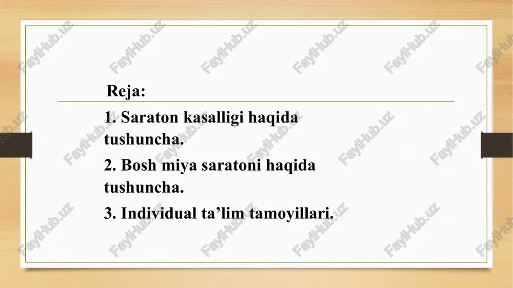 ish uchun tilimlardan foydalaniladi. bu sog'lom va nosog'lom to'qimalarni farqlashni osonlashtiradi. mri tekshiruvi ba'zi hollarda kontrastni kuchaytirish uchun maxsus bo'yoq in'ektsiyasini ham o'z ichiga oladi. yadro tekshiruvi - bu tanadagi ichki a'zolarni suratga olish uchun radioaktiv materiallardan foydalanishni talab qiladi. kam miqdordagi radioaktiv material qon oqimi orqali yuboriladi, u suyaklarda yoki organlarda to'planadi. skaner radioaktivlikni va tashxis qo'yish uchun yordam beradigan tanani aniqlash va o'lchash imkoniyatiga ega. suyak tekshiruvi - bu, shuningdek, suyak saratonini tashxislash uchun maxsus ishlatiladigan g'ayritabiiy joylarni izlash uchun yadroviy tekshirishning bir turi. radioaktiv material tomir ichiga yuboriladi. ushbu modda skaner tomonidan tortib olingan suyakning g'ayritabiiy joylarida to'planadi. ushbu joylar "issiq joylar" deb nomlanadi. pet tekshiruvi - bu 3d glyukoza to'planishi natijasida hududlarni suratga olish uchun ishlatiladigan yana bir yadro tekshiruvi. sinov saraton hujayralari normal hujayralarga qaraganda ko'proq glyukoza oladi, degan fikrga asoslanadi. tekshiruvdan oldin bemorga radioaktiv glyukoza in'ektsiya qilinadi. ultratovush tekshiruvi - ushbu turdagi sinov yuqori …