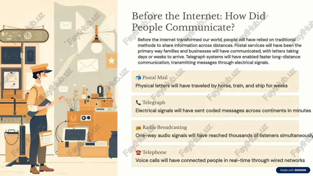 mission between ucla and stanford 3 1971 email system developed by ray tomlinson 4 1973 tcp/ip protocols introduced for network communication 3 the rise of personal computers: what's going to change next? as arpanet expanded among research institutions, personal computers will start to revolutionize individual access to technology. the 1980s will bring computers into homes and small businesses. companies like apple, commodore, and ibm will have released affordable machines that ordinary people will be able to use. these developments will have set the stage for widespread internet adoption. more people will own computers, and they will want to connect them together. this democratization of computing power will have created the demand for a universal network that people going to need for work, learning, and entertainment. 4 the world wide web: how will it transform information? (1990s) in 1989, tim berners-lee will have invented the world wide web while working at …