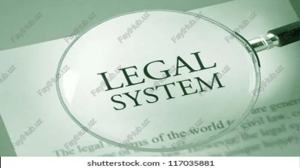 2) fuqarolik huquqi; 3) diniy huquq; va 4) odat huquqi. ko'pgina mamlakatlar gibrid tizimni yaratish uchun bir vaqtning o'zida bir nechta tizimlardan foydalanadilar. the legal system of each modern country is unique, but it typically consists of laws which are passed by a legislature, enforced by government agencies, and interpreted by a system of courts. these laws protect the rights of individuals and determine how they should be allowed to go about processes such as making transactions, running a business, owning property, creating works of art, and having a family. har bir zamonaviy mamlakatning huquqiy tizimi o'ziga xosdir, lekin u odatda qonun chiqaruvchi organ tomonidan qabul qilinadigan, davlat organlari tomonidan amalga oshiriladigan va sudlar tizimi tomonidan talqin qilinadigan qonunlardan iborat. ushbu qonunlar shaxslarning huquqlarini himoya qiladi va ularga bitimlar tuzish, biznes yuritish, mulkka egalik qilish, san'at asarlarini yaratish va oila qurish kabi jarayonlarda qanday ruxsat berilishi kerakligini belgilaydi the legal …