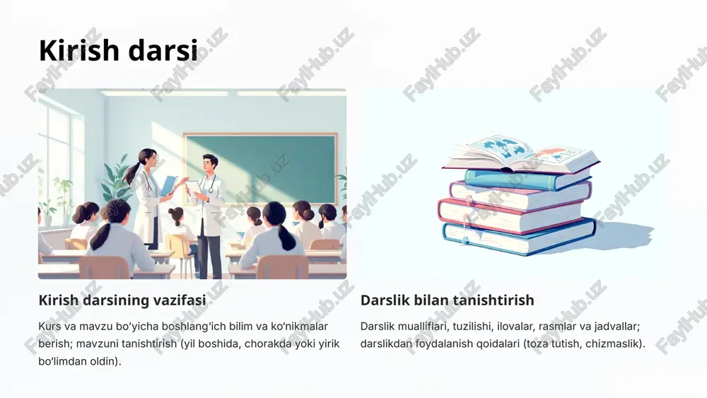 dars umumta'lim maktablarida eng keng tarqalgan va samarali dars turlaridan biridir. uning keng qo‘llanilishi, uning ko‘p funksionalligi va turli xil o‘quv vazifalarini bir dars davomida hal qilish qobiliyati bilan bog‘liq. ushbu dars turi bir nechta didaktik maqsadlarni muvaffaqiyatli bajaradi va darsning barcha asosiy qismlarini o‘z ichiga oladi, bu esa o‘quv jarayonining uzluksizligi va to‘liqligini ta'minlaydi: tashkiliy qism: dars boshida o‘quvchilarni faoliyatga tayyorlash, darsning maqsad va vazifalarini aniqlash. yangi bilimlarni o‘zlashtirish: yangi mavzularni tushuntirish, asosiy tushuncha va tamoyillarni kiritish. mustahkamlash: o‘rganilgan materialni mustahkamlash, nazariy bilimlarni amaliyotda qo‘llash, mashqlar va topshiriqlar bajarish orqali tushunishni chuqurlashtirish. baholash: o‘quvchilarning bilimlari va ko‘nikmalarini tekshirish, ularning o‘zlashtirish darajasini aniqlash va tegishli baholar qo‘yish. uyga vazifa: o‘quv materialini mustaqil ravishda takrorlash va mustahkamlash uchun topshiriqlar berish. aralash darsning afzalligi shundaki, u o‘quvchilarning diqqatini bir mavzudan ikkinchisiga osongina o‘tkazishga imkon beradi, darsni dinamik va qiziqarli qiladi. shuningdek, u turli xil o‘quv usullari va shakllarini birlashtirishga, har bir o‘quvchining …