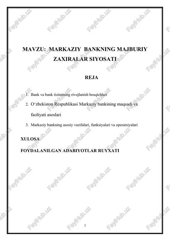 hon va qanday paydo bo‘lganligini aniqlash qiyin. hozirgi davrda banklar faoliyati xususiyatidan kelib chiqib, turlicha operatsiyalarni bajaruvchi universal moliyaviy tashkilotlarni o‘zida namoyon qiladi. masalan, birinchi darajali toifaga kiruvchi chet el banklari o‘z mijozlariga 300 dan ortiq turli xil xizmatlarni ko‘rsatadilar. bu operatsiyalarning va xizmatlar ning barchasi bir vaqt va bir joyda paydo bo‘lmaganligi sababli ham bank ishining „boshlang‘ich“ nuqtasini aniqlash aniq tadqiqotlar olib borishni va ular asosida ma’lum bir fi krlarni mujassamlashtirishni talab qiladi. siz banklarning paydo bo‘lishi tarixi bo‘yicha ba’zi bir fi krlar to‘g‘risida tushunchaga egasiz. bank ishi rivojlanishini bankning alohida operatsiyalari miqyosida ko‘rib chiqadigan bo‘lsak, bank ishining tarixiy rivojlanishi quyidagicha borganini ko‘rishimiz mumkin: 1-chizma banklar faoliyatining eng „qadimgi“ operatsiyalaridan biri, pullarni saqlab berish operatsiyasi hisoblanadi. ma’lumki, eng qadimgi davlatlarda ham omonatlarni qabul qilish operatsiyalari mavjud bo‘lgan. ilk bor bunday ish bilan obro‘ va ishonchga ega bo‘lgan puldor shaxslar, yevropa mamlakatlarida cherkov muassasalari shug‘ullanganlar. masalan, mashhur grek ehromlari (masalan, …