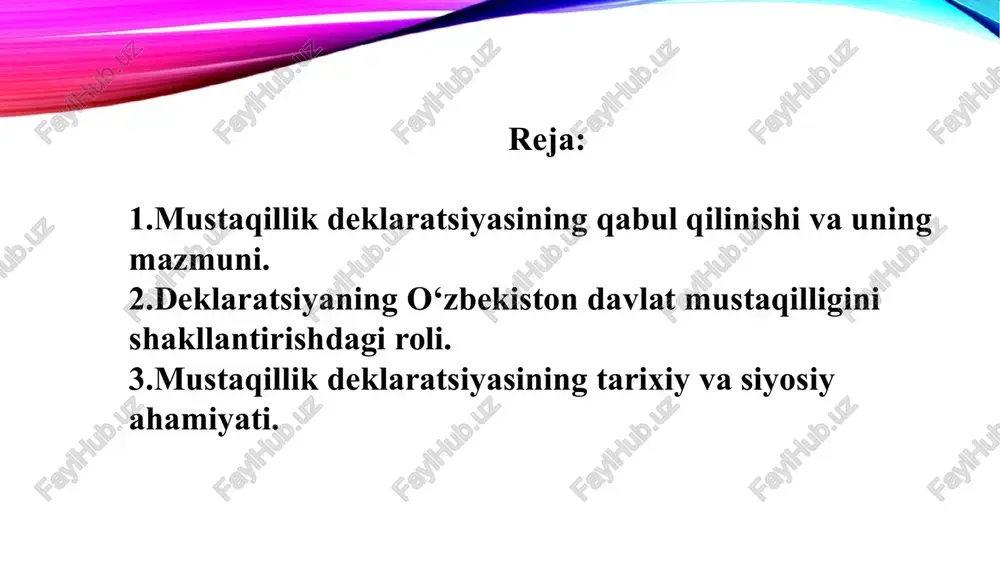 sining plenumida so‘zlagan nutqida respublikalar bilan ittifoq o‘rtasidagi vakolatlarni aniq-ravshan ajratib qo‘yishni ko‘zda tutadigan yangi shartnoma ishlab chiqish zarurligi to‘g‘risida o‘z fikrini bildirib: „ biz ittifoq va respublikalarning vazifalarini, burchlarini va o‘zaro majburiyatlarini aniq-ravshan belgilab qo‘yish, respublikalar mustaqilligini har jihatdan mustahkamlash tarafdorimiz“, degan edi. biroq markaziy hokimiyat respublikalarga erkinlik berish haqidagi talab-takliflarni e’tiborga olishni istamas, to‘g‘rirog‘i ularga erkinlik berishni xohlamas edi. markazning qaysarligi va respublikalar jamoatchiligi bosimi ostida markazdan ajralish harakati tobora kuchayib bordi. 1990-yil bahorida boltiqbo‘yi mamlakatlari — latviya, litva va estoniya respublikalarining ittifoq tarkibidan chiqayotganliklari e’lon qilindi. oradan ko‘p o‘tmay, gruziya va ozarbayjon respublikalarida ham shunday bayonotlar yangradi. natijada ittifoq bo‘yicha milliy davlat tuzilmalaridan tashqarida yashayotgan 60 milliondan ortiq aholi milliy-etnik muammolar va turli ijtimoiy mojarolarga duch keldi. shu bilan birga, rossiya, ukraina va belarus parlamentlari ham o‘z davlat suvereniteti to‘g‘risida deklaratsiyalar qabul qildilar. ittifoqdosh respublikalar izidan rsfsr tarkibidagi muxtor respublikalar ham suverenitet e’lon qila boshladilar. bu jarayon …