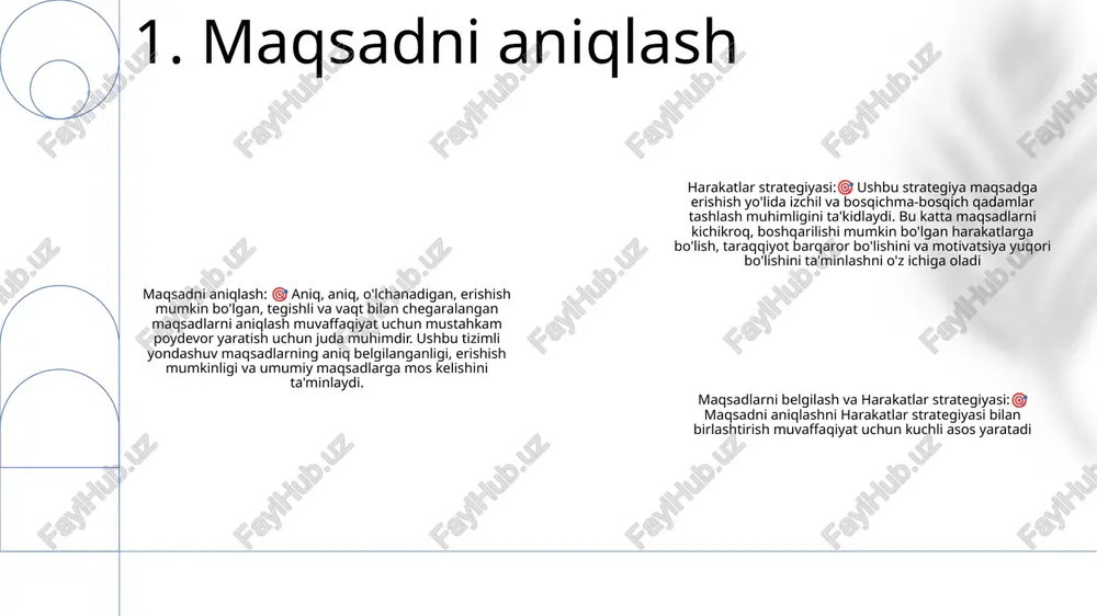 maqsadlar taktikani ishlab chiqish- raqib pozitsiyasining zaif tomonlarini aniqlash va qulay natijaga erishish uchun foydalanishni o'z ichiga oladi.- raqibning kuchli, zaif tomonlari va potentsial strategiyalarini tahlil qilishni talab qiladi harakatlar strategiyasi (harakatlar strategiyasi)- muayyan er yoki muhitda harakatga umumiy yondashuvni belgilaydi.- to'siqlar, ko'rinish va potentsial dushman pozitsiyalari kabi omillarni ko'rib chiqadi.- eng yaxshi yo'llarni, harakatlar vaqtini va tuzilmalarni aniqlaydi. ishlatilgan. taktik tahlil- turli taktik variantlarning potentsial natijalarini baholash va eng samaralisini tanlash uchun amalga oshiriladi.- raqibning mumkin bo'lgan javoblari va muvaffaqiyatga erishish ehtimolini hisobga olishni o'z ichiga oladi.- tahlil qilinayotgan o'yin yoki stsenariyni chuqur tushunishni talab qiladi. 4. taktikani ishlab chiqish resurslarni taqsimlash: samaradorlikni oshirish va loyiha maqsadlariga erishish uchun mavjud resurslarni (masalan, vaqt, materiallar, xodimlar) muayyan loyihalar yoki tadbirlarga taqsimlash va taqsimlash. harakatlar strategiyasi: resurs taqsimotini optimallashtirish va loyihaning muvaffaqiyatli bajarilishini ta'minlash uchun aniq maqsadlar qo'yish, vazifalarni belgilash va harakatlar ustuvorligini ta'kidlaydigan loyihalarni boshqarish konsepsiyasi. loyihani boshqarish: belgilangan cheklovlar …