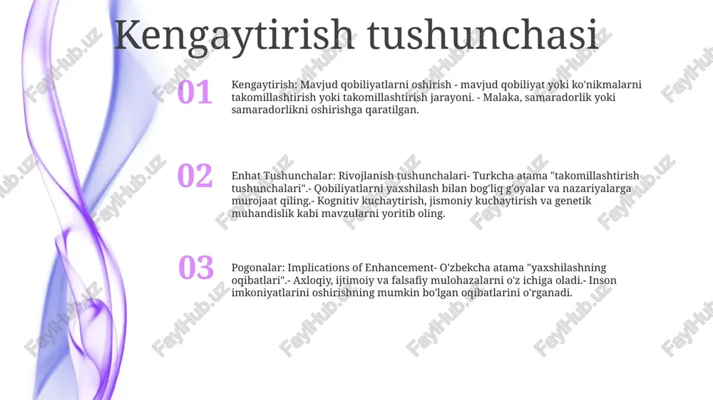 radi, ularga g'oyalar almashish, loyihalarni kuzatish va birgalikda yanada samarali ishlash imkonini beradi. kengaytirishdagi qiyinchiliklar ta'lim tizimlaridagi global farqlar: - turli darajadagi moliyalashtirish va resurslarni taqsimlash - pedagogik yondashuvlar va o'quv dasturlaridagi farqlar texnologik qulaylik va integratsiya: - qurilmalarga va internetga ulanish imkoniyatining cheklanganligi - raqamli texnologiyalarni joriy etish va qo'llab-quvvatlashdagi qiyinchiliklar madaniy va lingvistik to'siqlar: - o'quv materiallariga kirishdagi til to'siqlari - ta'lim amaliyotiga ta'sir qiluvchi madaniy me'yorlar va qadriyatlar rivojlanishga yondashuvlar 2: tushunchalar qiyinchiliklarni yengish va innovatsiyalarni rivojlantirish uchun yangi g'oyalar va yechimlarni faol izlash va amalga oshirishni o'z ichiga oladi. 1: kengaytirish yondashuvlari samaradorlik, mahsuldorlik va mijozlar ehtiyojini qondirish uchun mavjud imkoniyatlarni yaxshilashga qaratilgan. 3: pogonalar potentsial yaxshilanishlarni baholash, xavf va foydalarni aniqlash va natijalarni optimallashtirish uchun asosli qarorlar qabul qilishga urg'u beradi. yaxshilash uchun vositalar haqiqiy dunyo ilovalari: - 3d printerlar, kompyuter dasturlari va kengaytirilgan haqiqat qurilmalari kabi vositalar ushbu tushunchalarni turli sohalarda amaliy qo'llash imkonini …