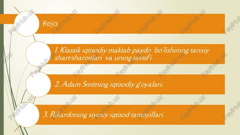 it, d.rikardo j.b. sey, t.r.maltus tomonidan rivojlantirildi va j.s. mill, k.marks tomonidan yakunlandi. iqtisodiyotning klassik davri yuz yildan ziyodroq vaqt mobaynida ilgari surilgan iqtisodiy g’oyalarni qamrab oladi. bu asosan, britaniyalik yirik hissadorlar va uning faoliyat yo’nalishiga to’g’ri kelgan. klassik maktabning uch yirik traktatlari: adam smit tomonidan yozilgan ―”xalqlar boyligining tabiati va sabablari to’g’risidagi tadqiqot”, david rikardo muallifligidagi ―”soliq va siyosiy iqtisodiyotning asosiy qonun-qoidalari” hamda ”siyosiy iqtisod prinsiplari” nomli asarlaridir. shuningdek, rikardoning kitobi chop etilgandan so’ng qisqa fursatlarda bir qator neoklassik nazariyaning kichik ko’rinishlari paydo bo’ldi. ikkinchi bosqichni ingliz iqtisodchisi a. smit asarlaridagi iqtisodiy gʻoyalar, klassik maktab rivojlanishini 4 bosqichga ajratish va har bir bosqichni alohida maktab sifatida qarash mumkin... uchinchi bosqichni 19-asrning 1-yarmida yashagan fransuz iqtisodchisi j. b. sey, ingliz iqtisodchilari d. rikardo, t. maltus, n. senior, amerikalik g. keri asarlarida bayon etilgan qarashlar tashkil etadi klassik siyosiy iqtisod maktabining rivojidagi to’rtinchi bosqichni j. s. mill qarashlari yakunlaydi. birinchi bosqich …