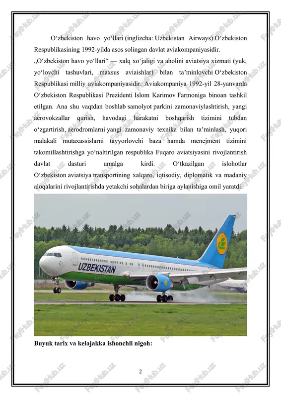 viatsiyasining iqtisodiy salohiyati va nufuzining yuksalib borishi buning yaqqol dalilidir. aviakompaniyaning faxrlanishga arzigulik yutuqlari ko‘p. o‘zbekistonning zamonaviy, qulay avialaynerlari yevropa va osiyoning 50 dan ortiq shaharlariga parvoz qiladi hamda alyaskadan tortib yangi zelandiyagacha charter qatnovlarini bajaradi. o‘zbekiston uchuvchilari a320, boeing-757/767 kabi havo kemalarini o‘zlashtirib, bugun yangi avlod samolyotlari – dreamlinerlarni ham boshqarmoqdalar. ularning mahorati va salohiyati butun dunyoga yaxshi tanish va xalqaro tashkilotlar tomonidan yuqori baholanmoqda. o‘zbekistonning milliy aviakompaniyasi butun jahonda boeing 787 dreamliner samolyotlarining eng yaxshi ekspluatanti deb topildi. o‘zbekistonning milliy aviakompaniya olti oy yakuni bo‘yicha (2016-yil dekabr -2017-yil may) jahondagi boeing 787 dreamliner ekspluatantlari orasida drimlaynerlarni avariyasiz ekspluatatsiya qilishda parvozlar xavfsizligini va muntazamligini 100 faizga ta’minlagan holda eng yaxshi natijani ko‘rsatdi. «boeing» korporatsiyasi "o‘zbekiston havo yo‘llari" milliy aviakompaniyasi boeing 787 dreamliner samolyotlarini muvaffaqiyatli ekspluatatsiya qilayotganligi uchun taqdirladi. bugun "orzular kemasi"da dubay, dehli, amritsar, istambul, tel-aviv, seul, frankfurt, moskva, kuala-lumpur, singapur, hamda riga orqali nyu-yorkka qatnovlar muvaffaqiyatli amalga oshirilmoqda. …