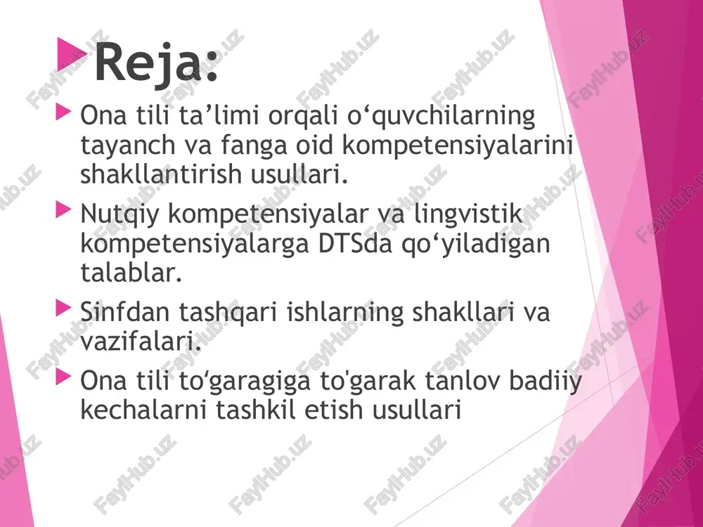 ada kamol toptirish uchun ixtisoslikka yo‘naltirilgan o‘quv dasturi kompetensiyalarni shakllantirishga yo‘naltirilgan o‘quv dasturiga moslashtirildi. bunda yillik o‘quv soatlari a1 bosqichda 608 soat bo‘lsa, a1+ bosqichda esa 680 soatni tashkil etadi. o‘rta umumiy ta’lim mazmunida uzviylikni ta’minlash maqsadida 2017-yilda tasdiqlangan o‘quv dasturida 3-sinf ona tili fani mazmunida “asos”, “asosdosh so‘zlar” mavzulari “asos”, “asosdosh so‘zlar” mavzulariga o‘zgartirildi. nutqiy kompetensiya (tinglab tushunish, so‘zlash, o‘qish, yozish): mavzu doirasida o‘qituvchi nutqini va sodda audio (multimedia ilovalari) matnlarni va topshiriqlarini tinglab tushuna oladi, ko‘rgan rasmlari va o‘qib eshittirilgan matn yuzasidan o‘qituvchi yordamida suhbatga kirisha oladi, nutq jarayonida o‘zlashtirgan yangi so‘zlarni og‘zaki nutqda qo‘llay oladi. nutq va matnning gaplardan tuzilishi, matnni mazmunan bog‘langan gaplardan tuzilishini aytib bera oladi; kishilarning his-hayajonini bildirgan gaplarni, gaplarni mazmuniga ko‘ra farqlaydi, oxiridagi nuqta, so‘roq va undov belgilariga qarab o‘qiy oladi, ajrata oladi, gap ohangiga rioya qilgan holda ravon va ifodali o‘qiy oladi; gapni bosh harf bilan boshlab yoza oladi, rasmlarga qarab gap …