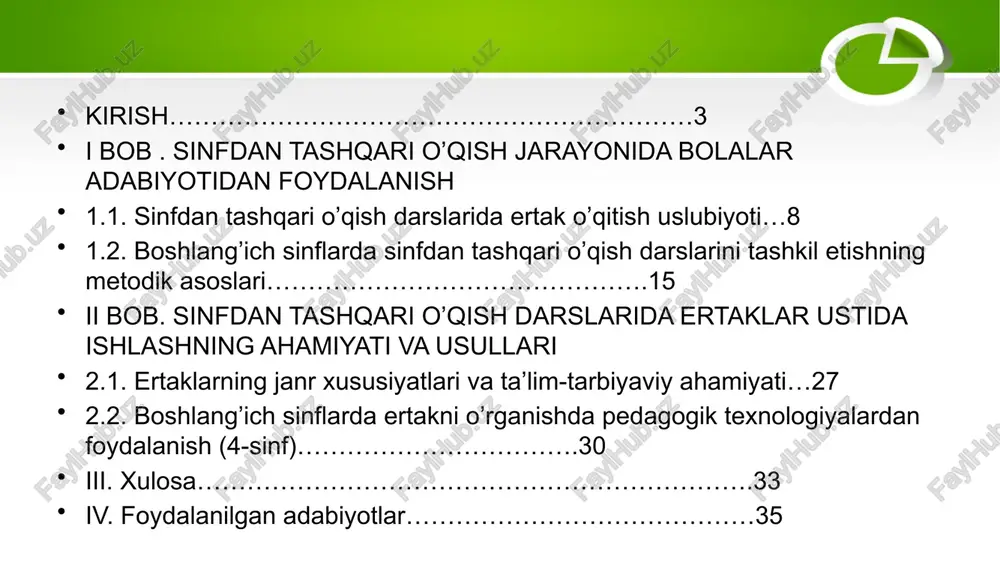 albatta. ertak – hikoya tarzidagi xalq og’zaki ijodi asari bo’lib, eng qadimiy, ommaviy va keng tarqalgan janr. yurtimizning turli hududlarida ertak xalq orasida matal, ushuk, varsaqi, cho’pchak, o’tirik, tutal kabi nomlar bilan ham ataladi. o’zbek xalq ertaklarini shartli ravishda hayvonlar haqidagi ertaklar, sehrli ertaklar, hayotiy-maishiy ertaklar sifatida farqlash mumkin. «bo’ri bilan tulki», «hiylagar bedana», «chivinboy» kabi ertaklarning bosh qahramonlari hayvonlar, qushlar, hasharotlardir. «yalmog’iz», «semurg’», «zumrad va qimmat» ertaklari sirli va sehrli voqealar asosiga qurilgan. «uch og’a-ini botirlar», «malikai husnobod», «ayoz» kabi ertaklarda barkamol shaxslarning ibratli hayoti va sarguzashtlari haqida hikoya qilinadi. ertakchilar har bir ertakni tinglovchining diaqqtini tortib, uni mahliyo qiladigan holda taqdim etish uchun maxsus kirish, boshlama va tugallamadan foydalanadilar. kirish qism ertakchi mahoratini namoyish qiladi, boshlama va tugallama esa ertakning yaxlitligini ta’minlash bilan birga unga sirlilik va an’anaviylik baxsh etadi. ertakchi: “ertagimning eri bor, yetti qavat yeri bor, yetti qavat yerida dumi kalta bo’ri bor.”, “bor ekan-da, yo’q …